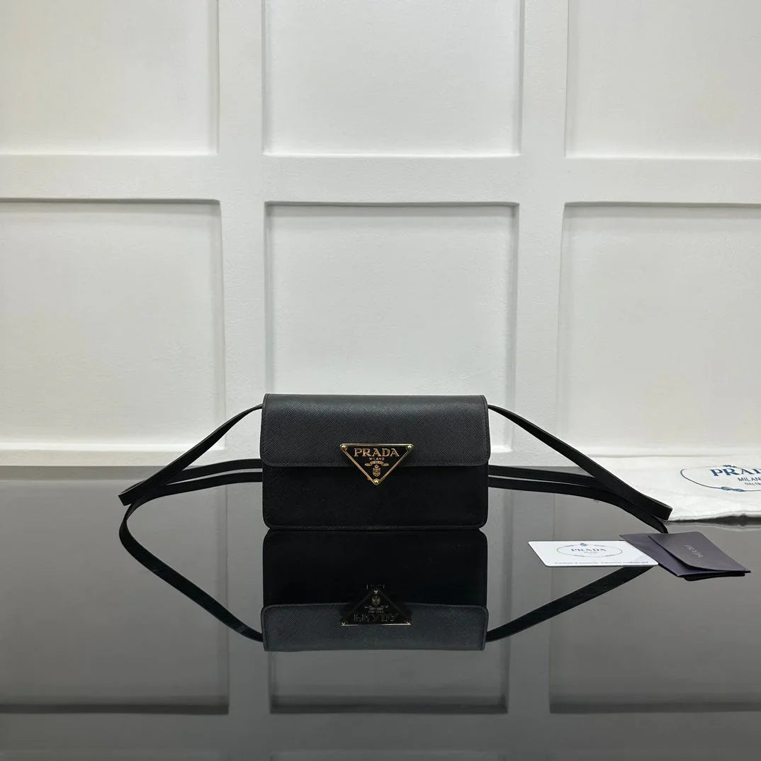 Prada 2026 Embleme Shoulder Bag 24.5cm Calfskin