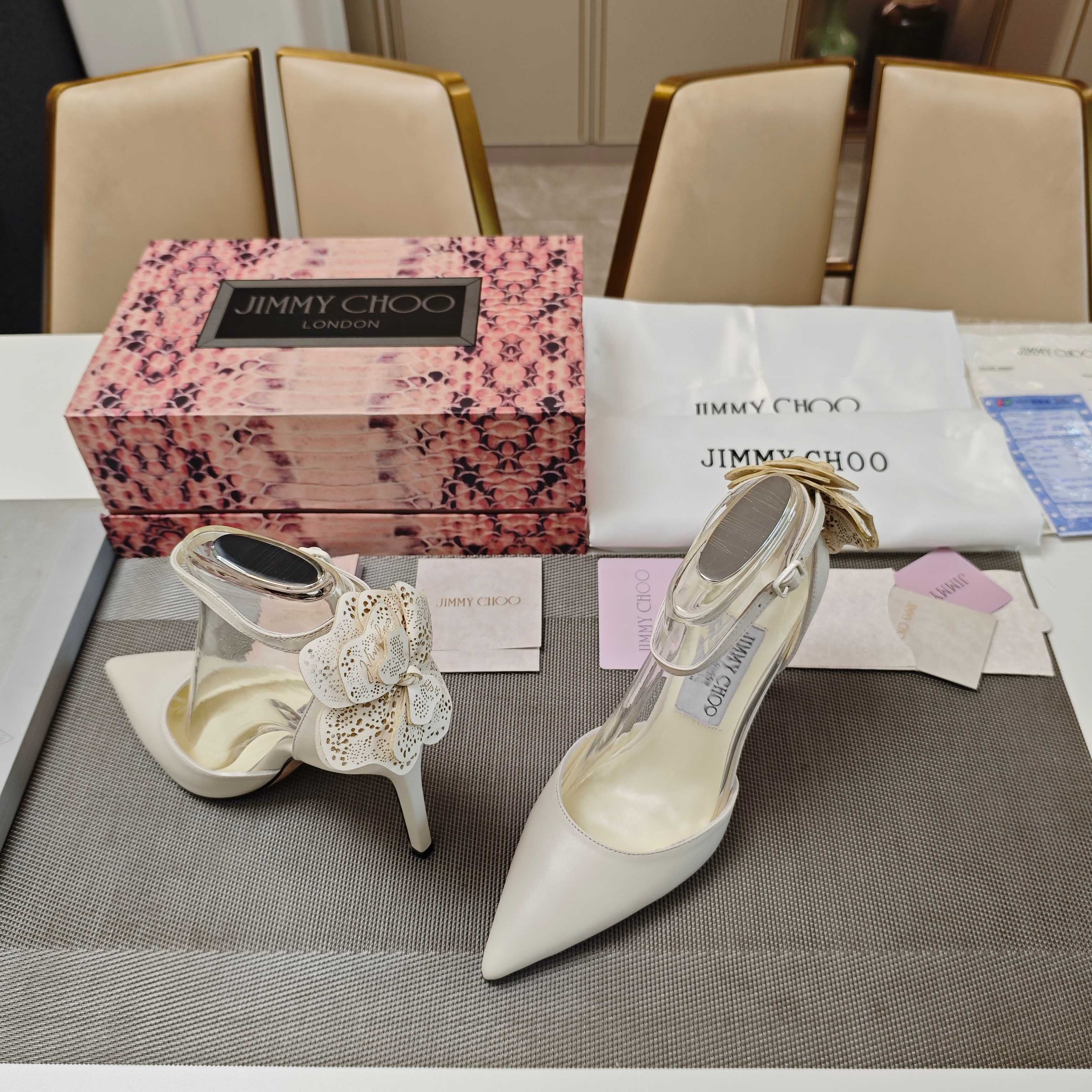 Jimmy Choo Marja Pumps 10cm White Leather 900897