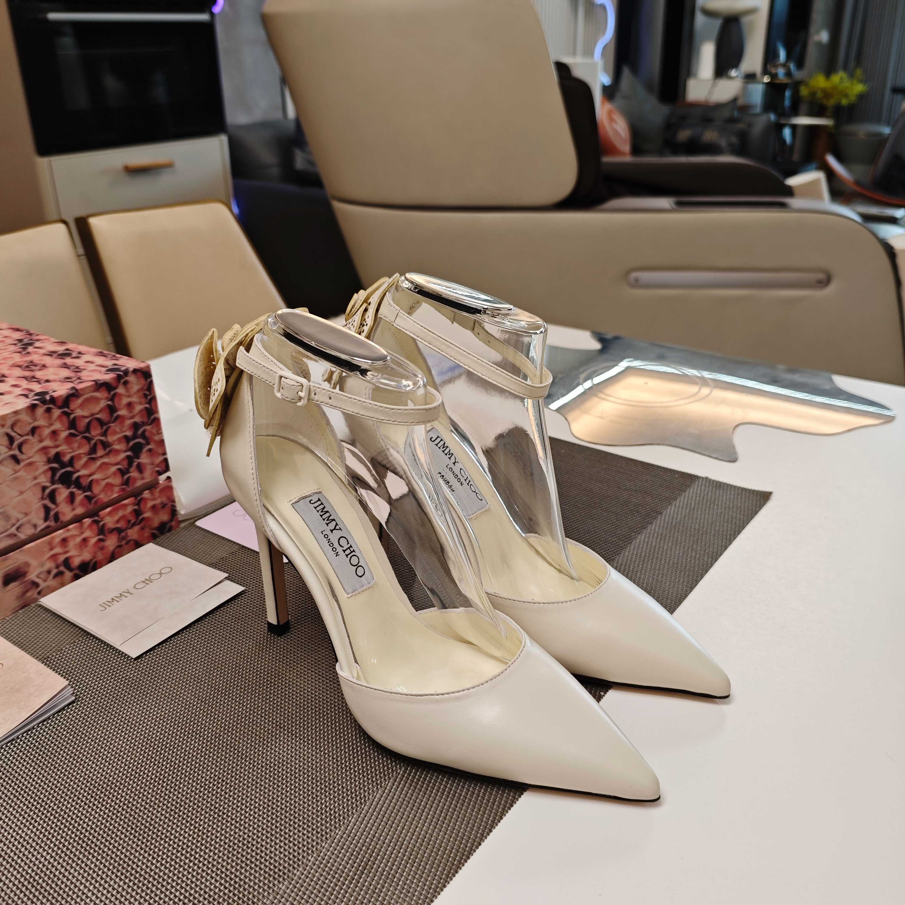 Jimmy Choo Marja Pumps 10cm White Leather 900897