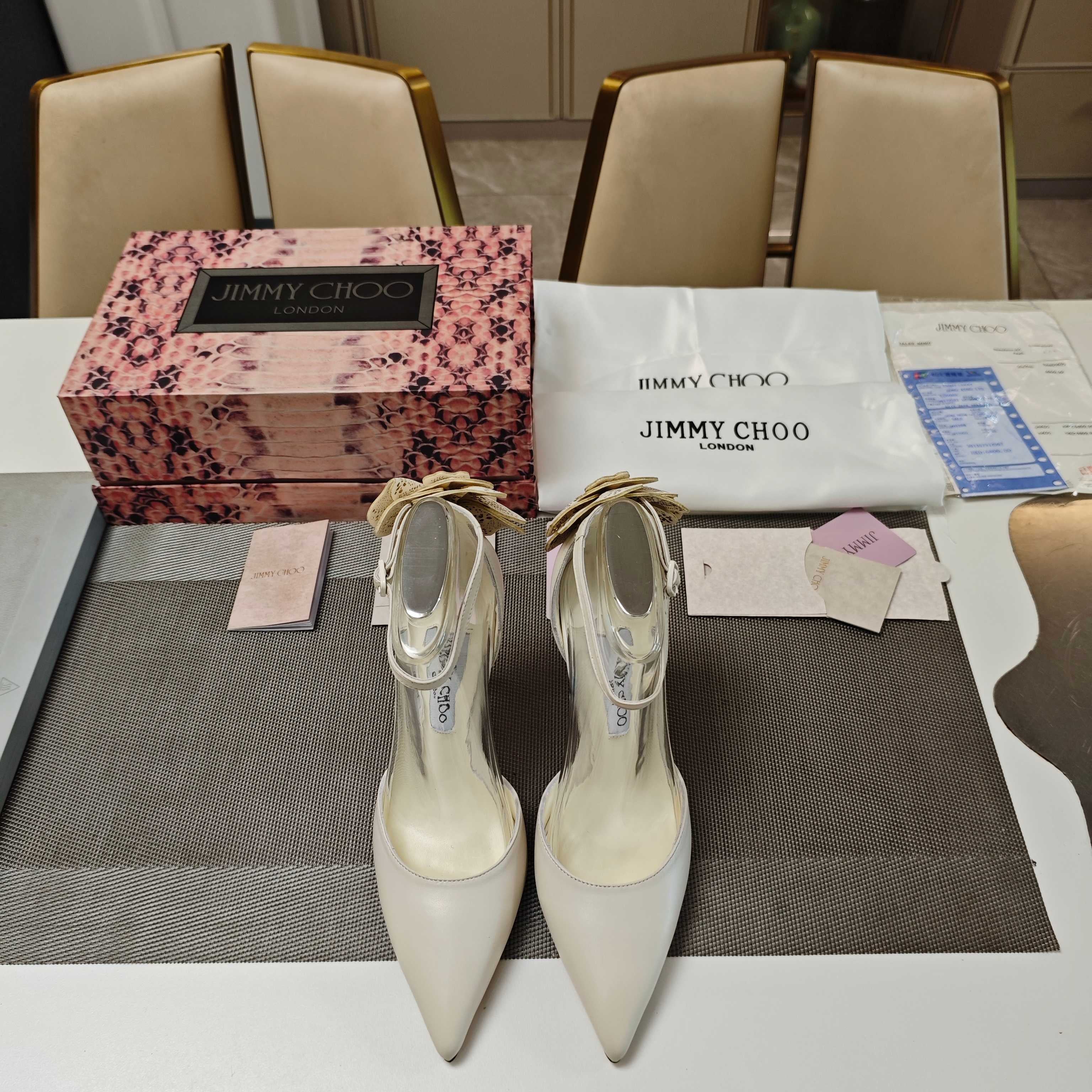 Jimmy Choo Marja Pumps 10cm White Leather 900897
