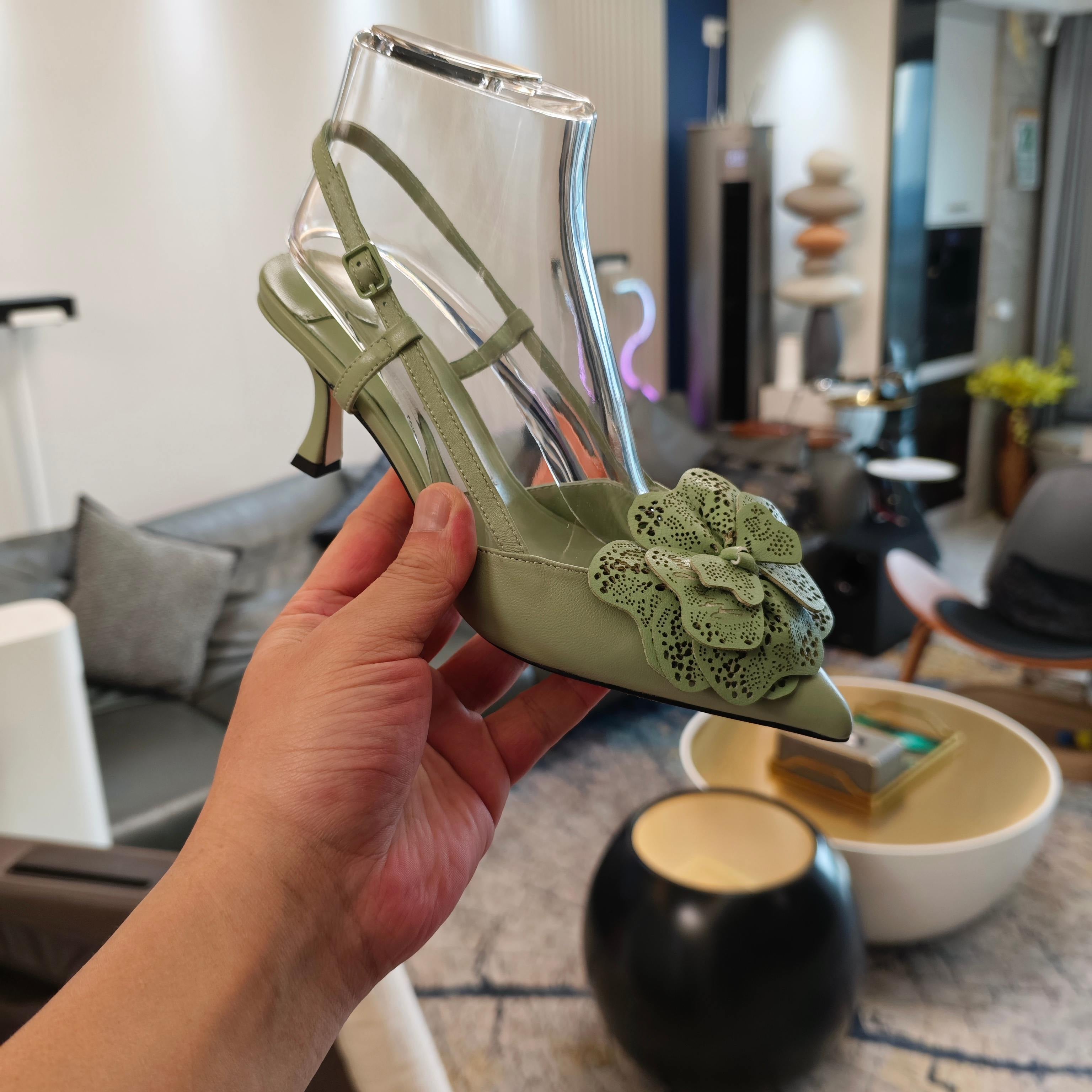 Jimmy Choo Mimmi Pumps 5cm Green Leather 900902