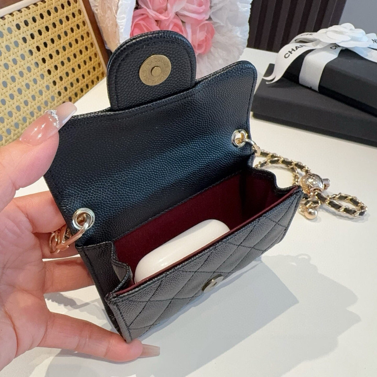 Chanel Bags Wallet On Chain Mini Belt Bag Black Caviar 548667