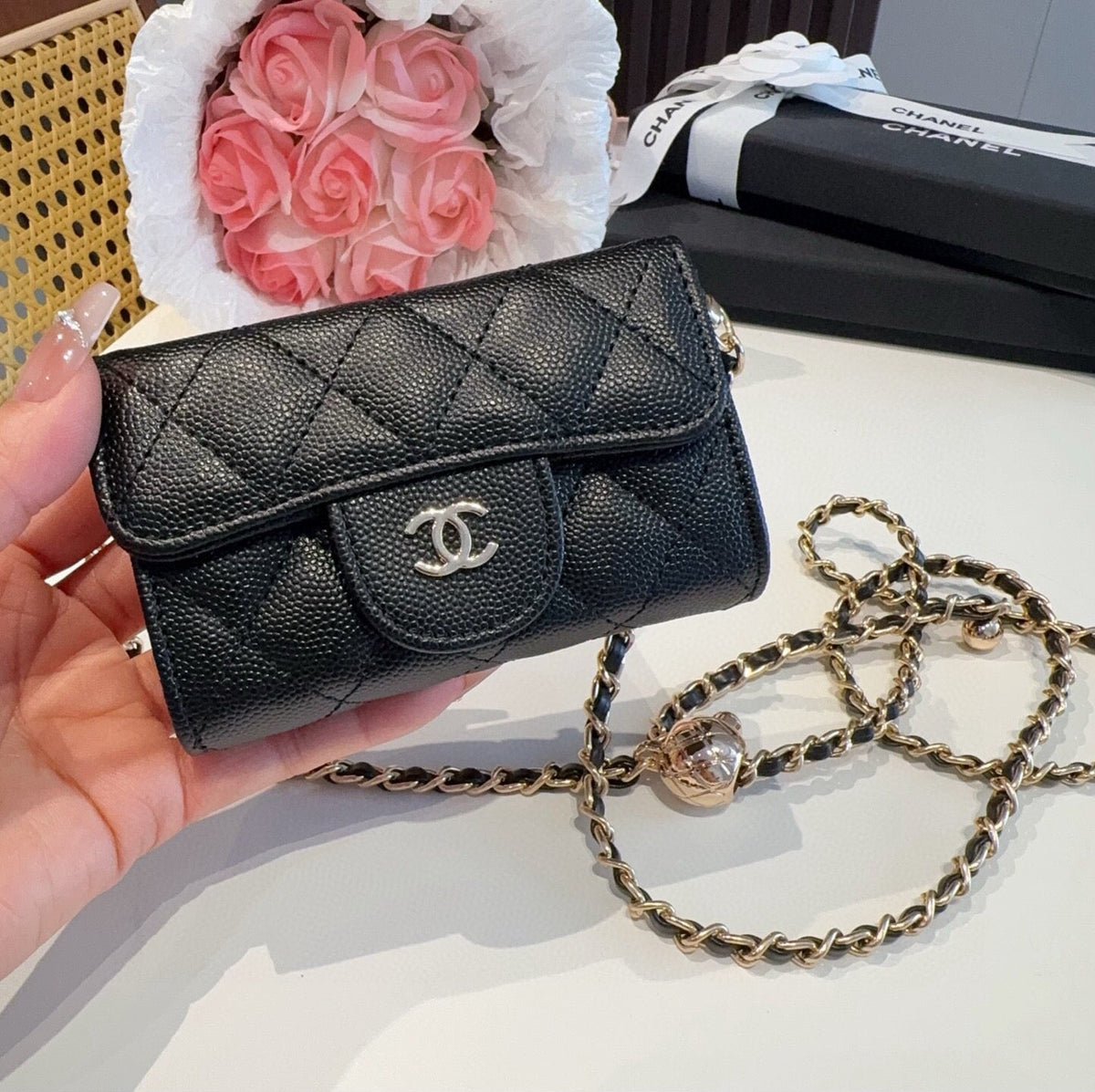 Chanel Bags Wallet On Chain Mini Belt Bag Black Caviar 548667