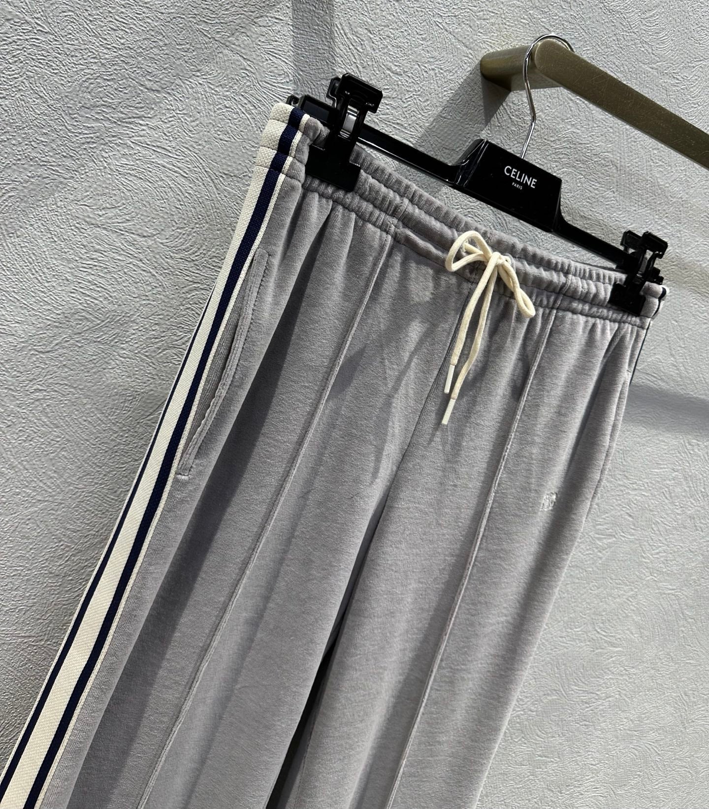 Celine 25 Pant Grey White Velvet Cotton