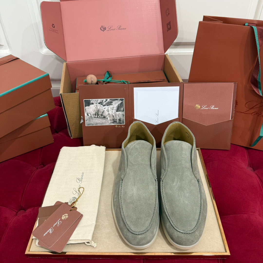 LP Open Walk Ankle Boot In Grey Green Suede 978062