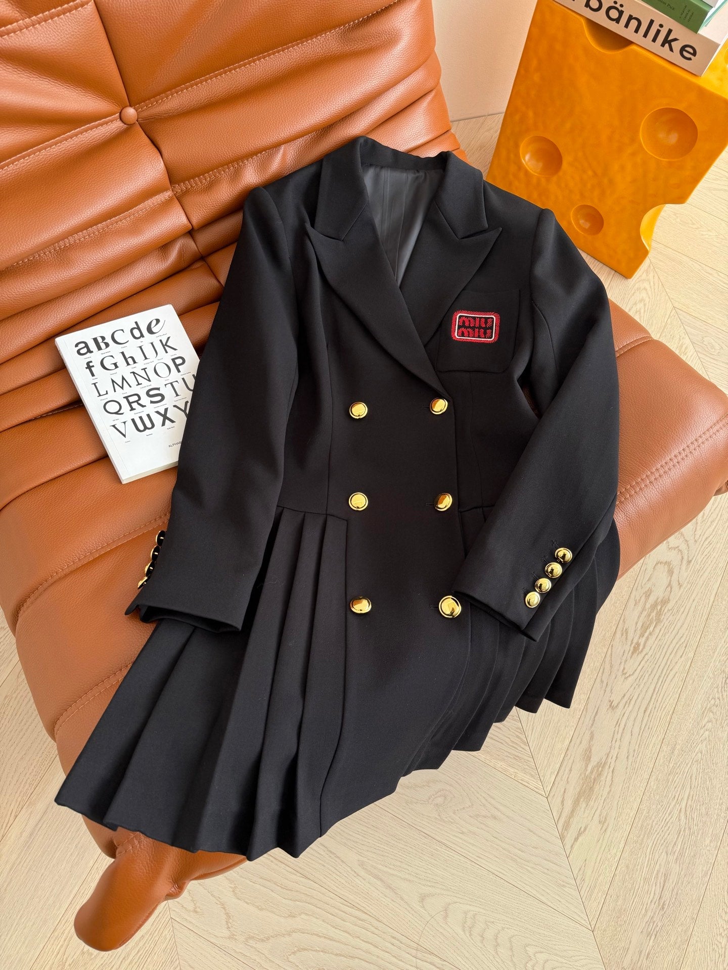 Miu Miu 25 Suit Dress Black Wool Polyester