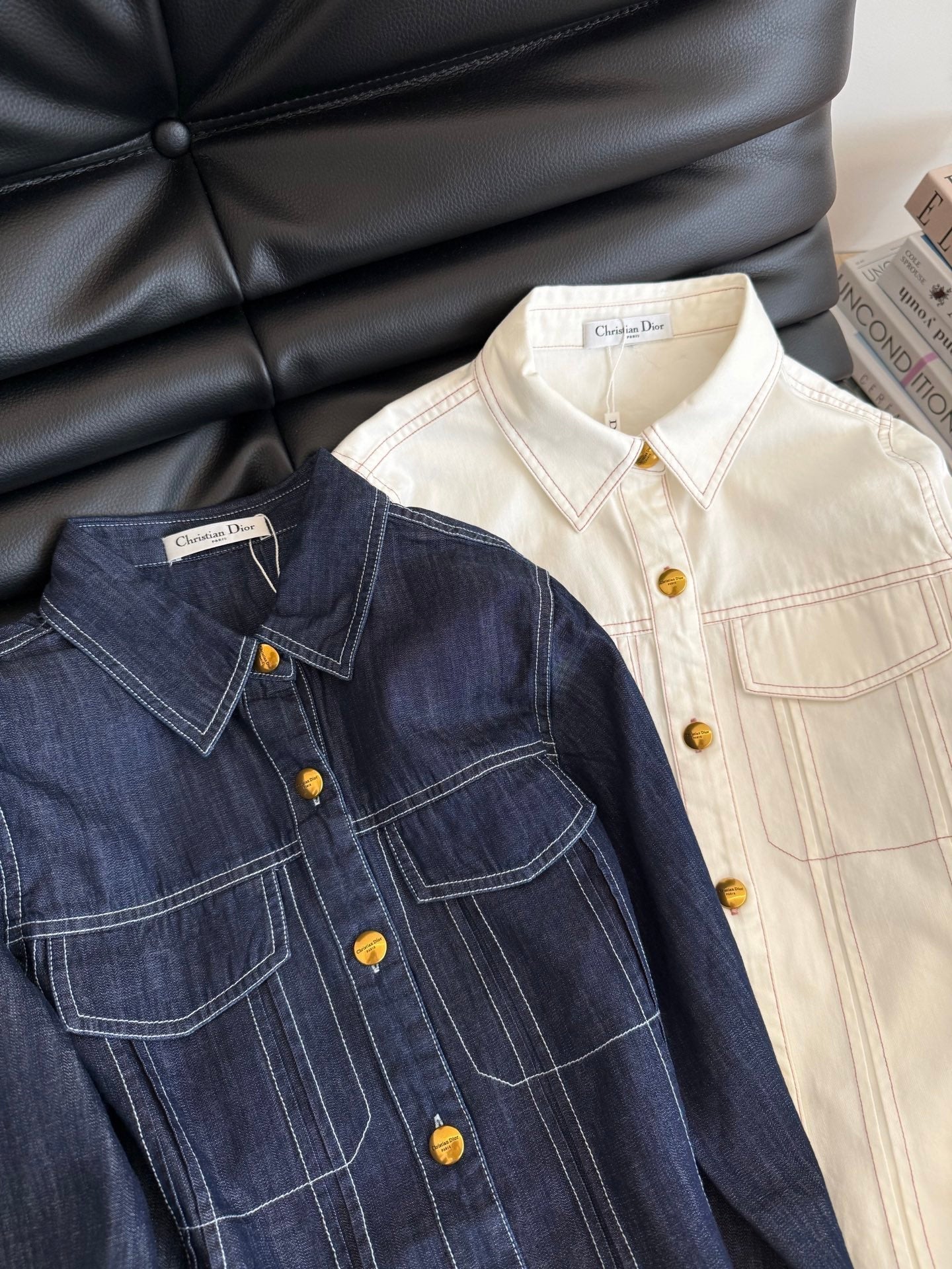 CD 2025 Denim Shirt Blue White Cotton
