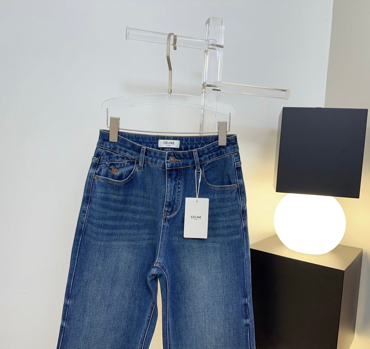 Celine 26s Jeans Wide-Leg Blue Denim 429859