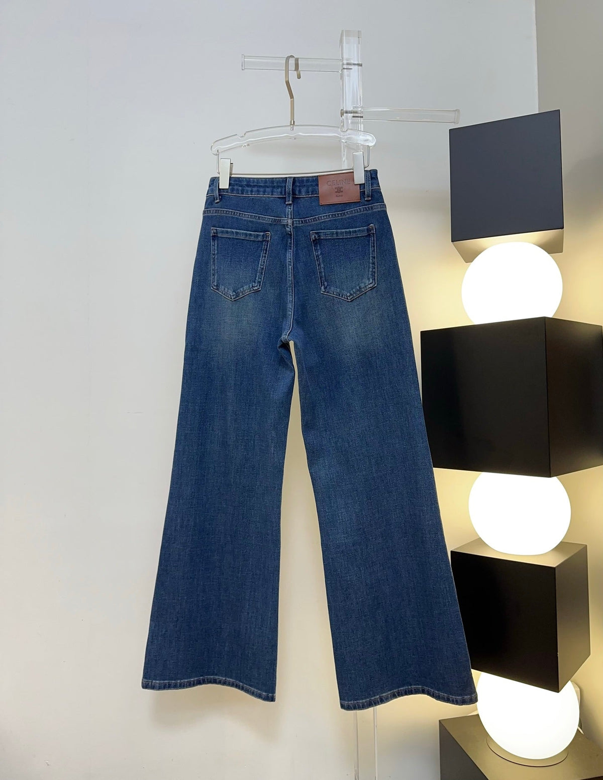 Celine 26s Jeans Wide-Leg Blue Denim 429859
