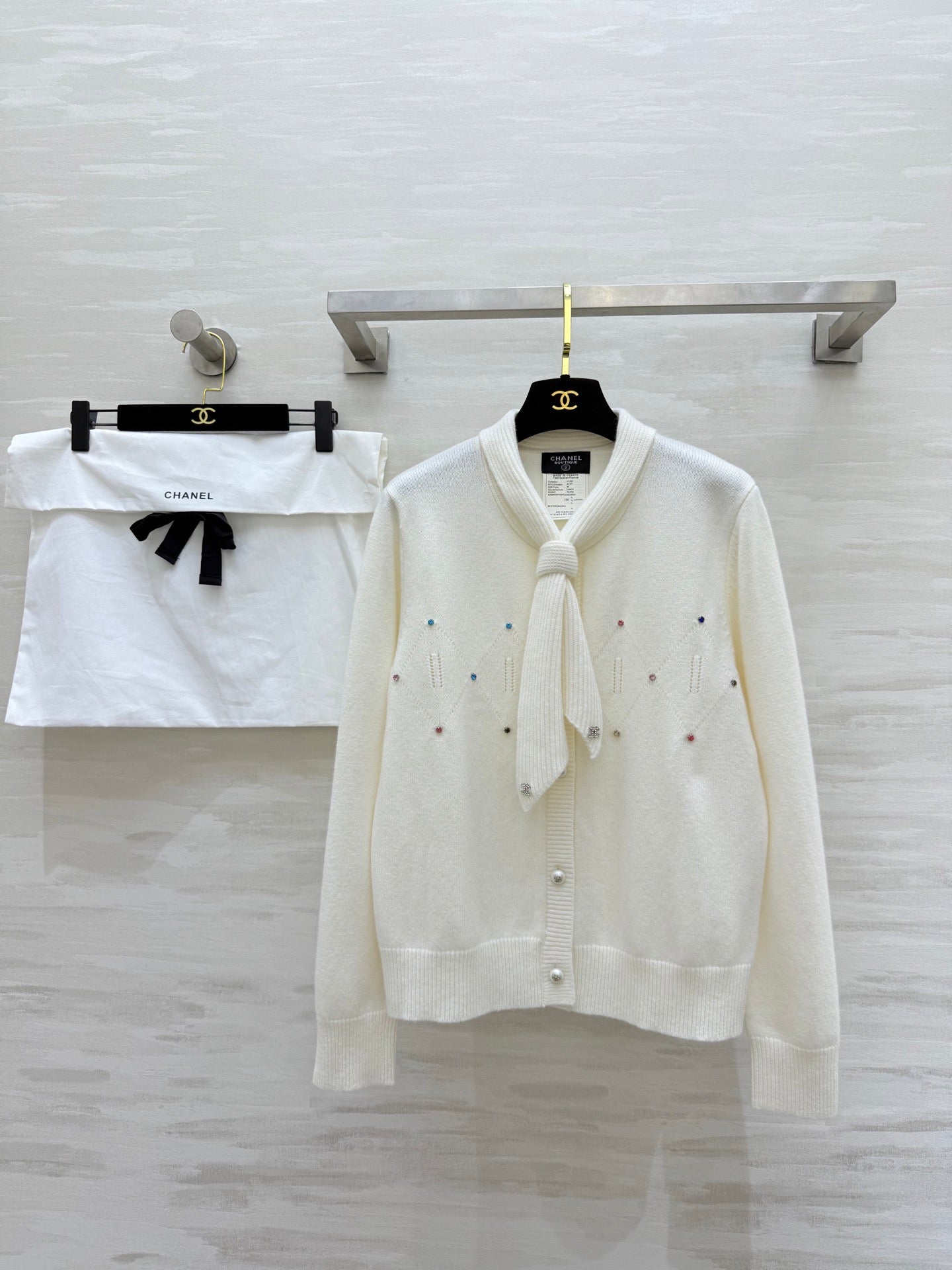 CC Cardigan White Cashmere 343307