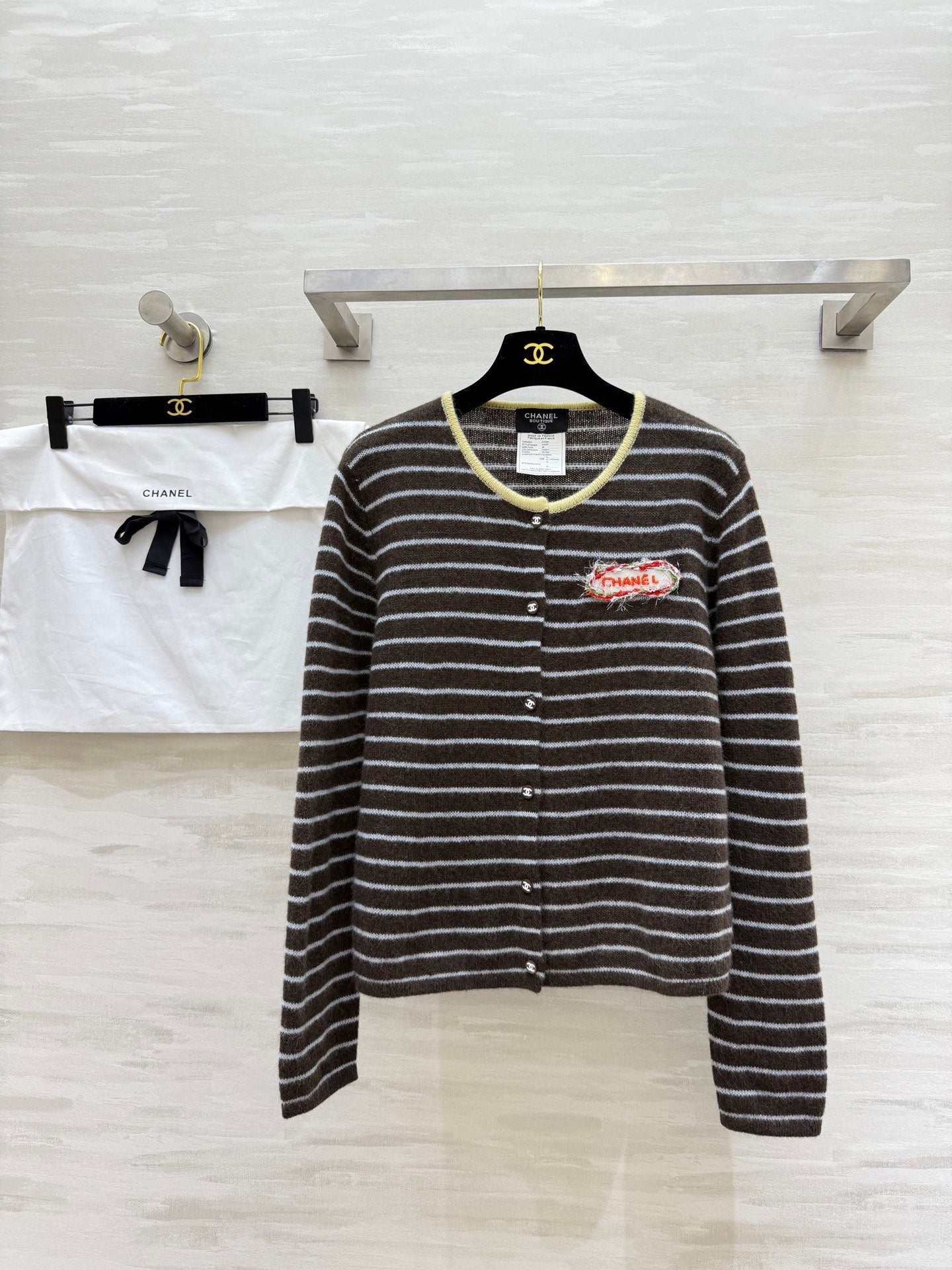 CC Alpaca Striped Cardigan Jacket Wool 343299