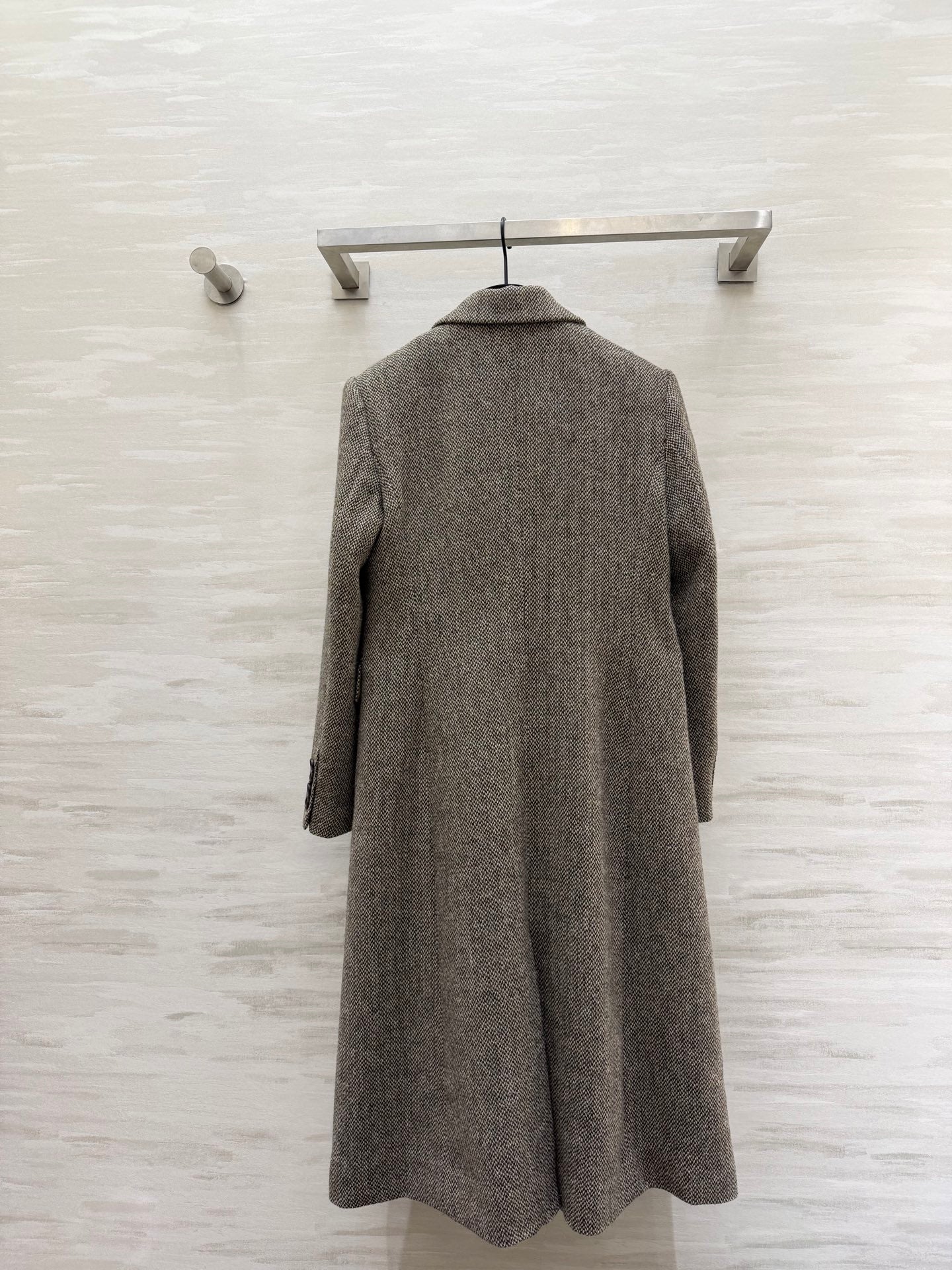Max Mara 26s Set Coat & Vest White Black Wool 344822