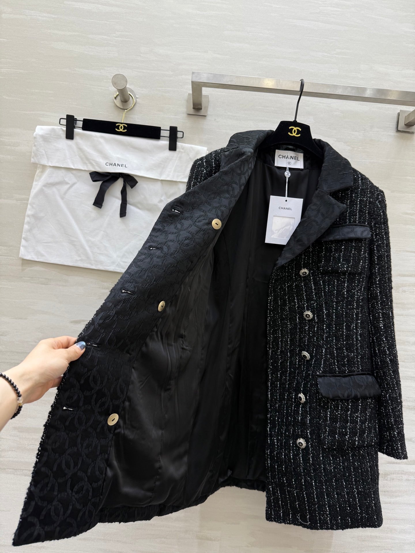 CC Jacket Black Silver Blend Tweed 344806