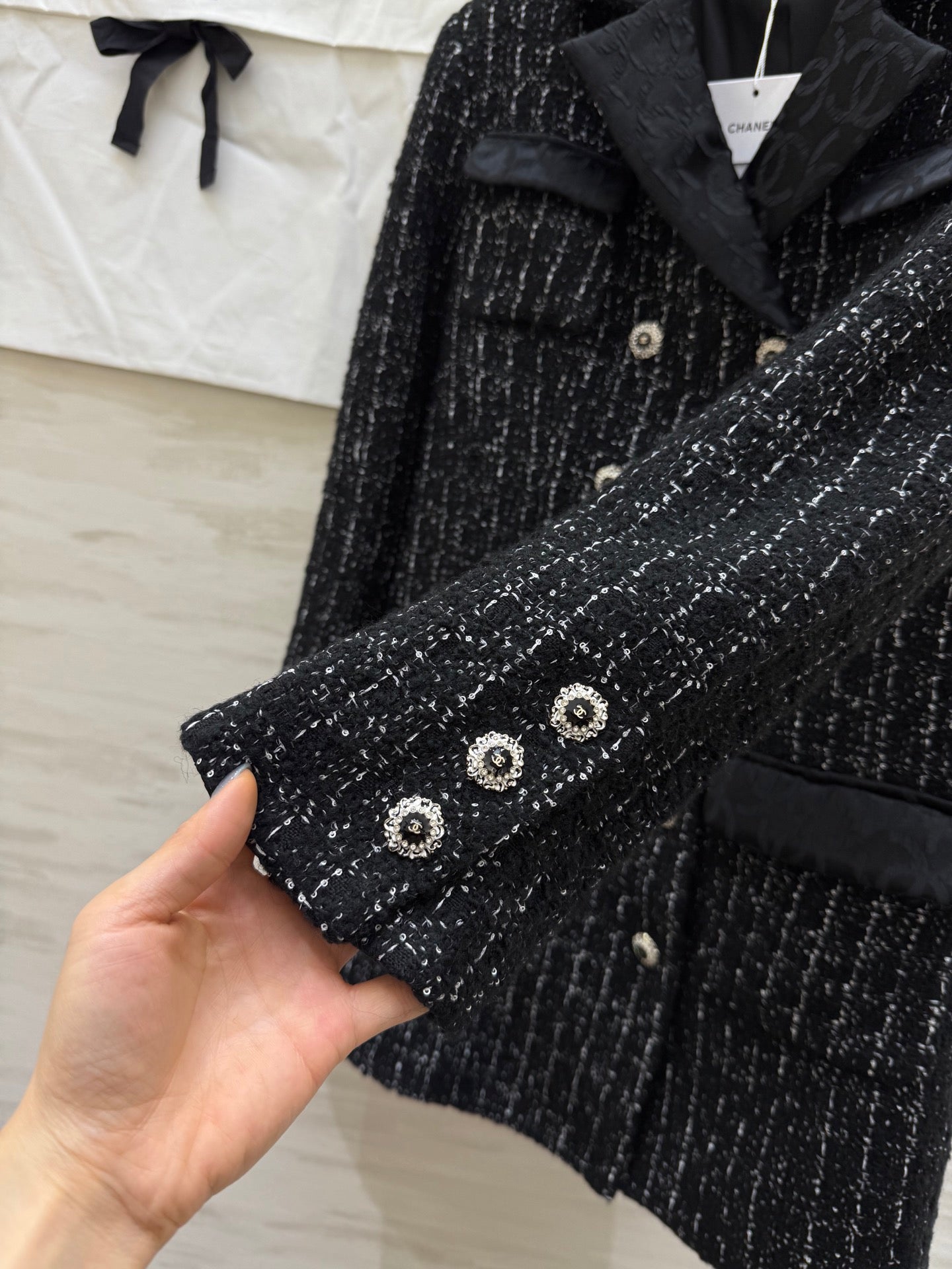 CC Jacket Black Silver Blend Tweed 344806