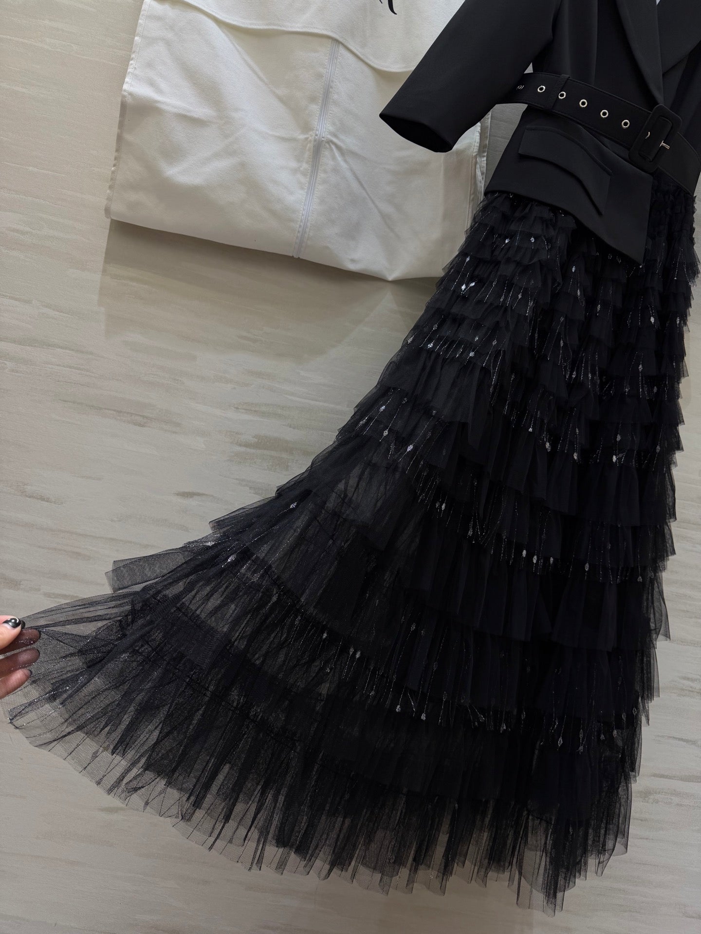 CD 26s Maxi Dress Black Mesh 344797