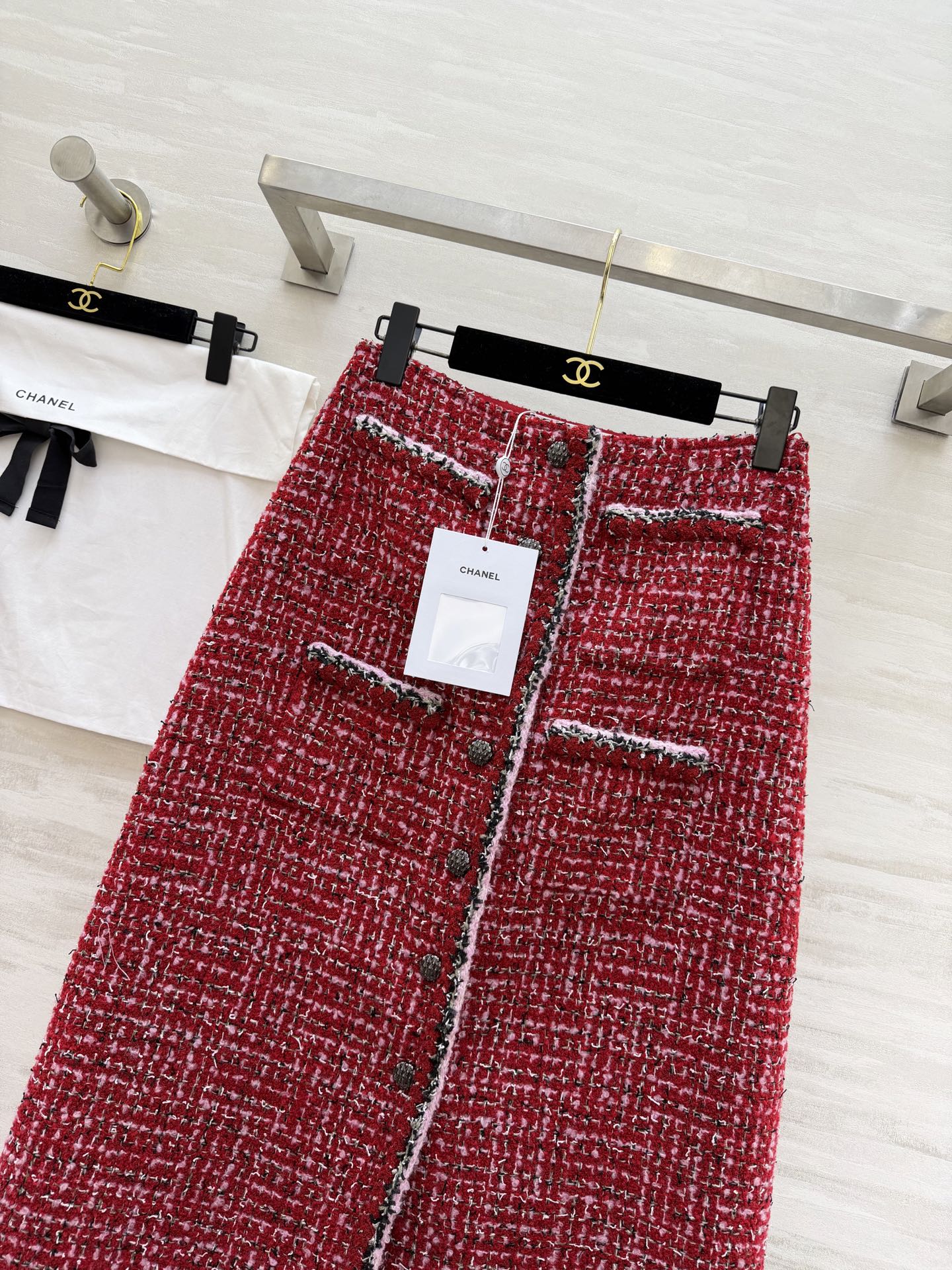 CC Runway Skirt Red Tweed 344793
