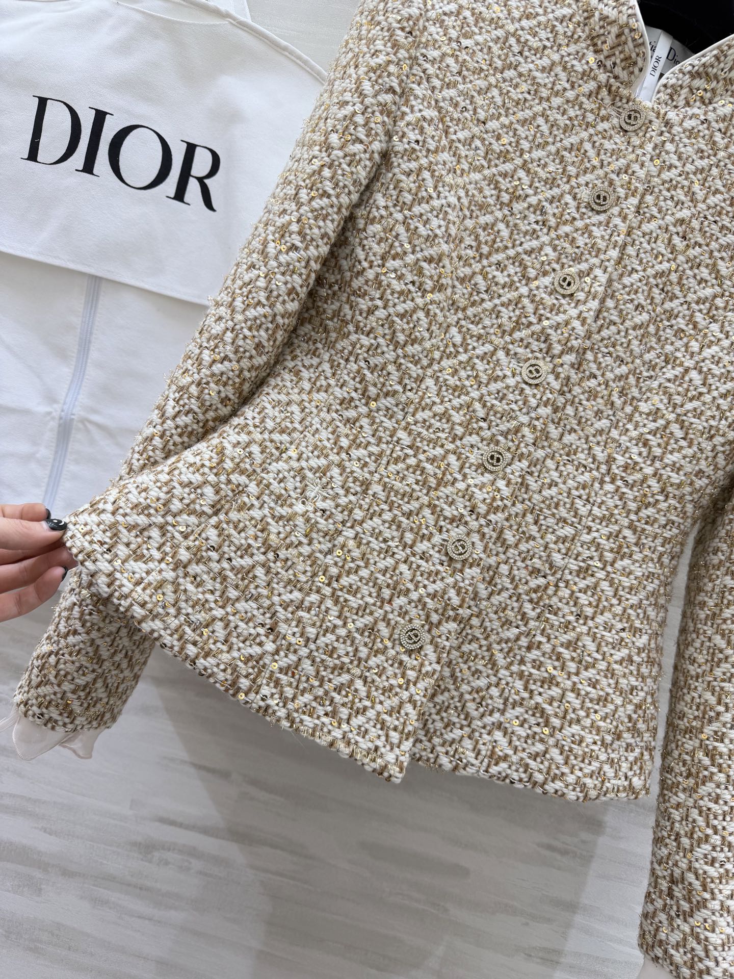 CD 26s Jacket Sequin Woven Tweed 344785