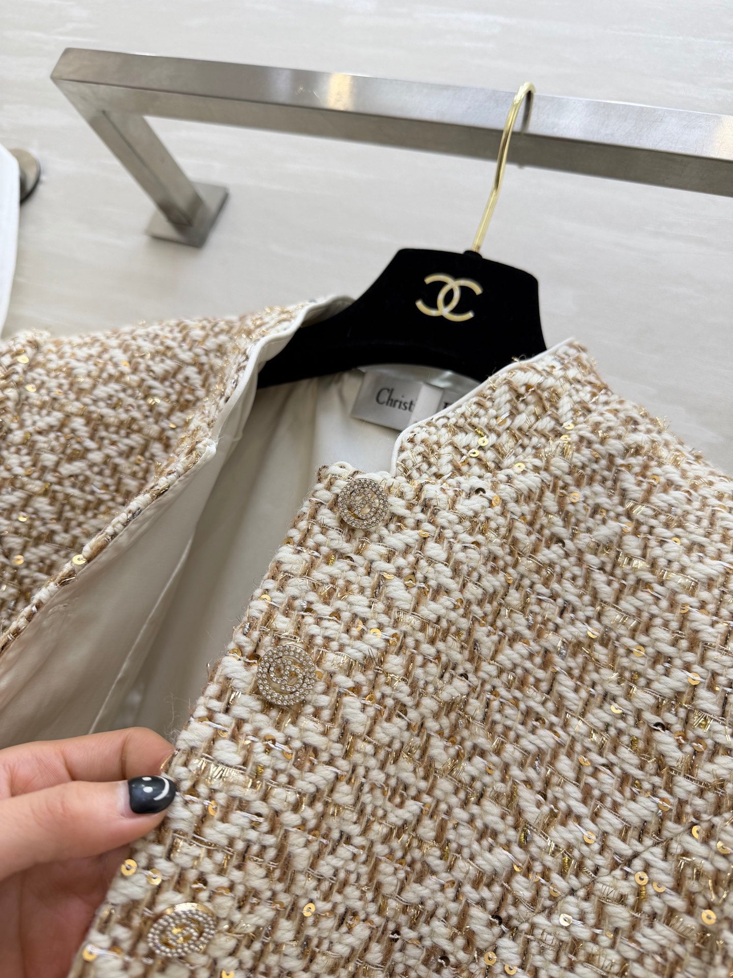 CD 26s Jacket Sequin Woven Tweed 344785