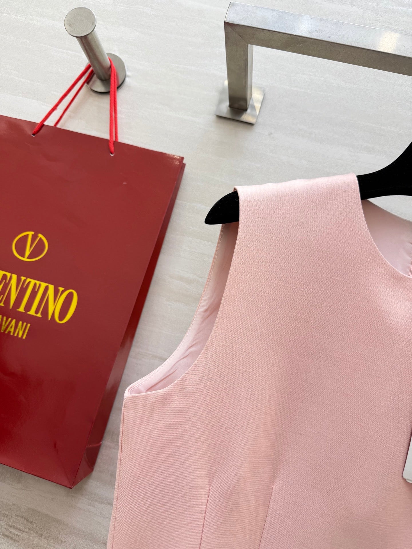 Valen 26s Bow-Embellished Beaded Sleeveless Dress Pink Fabric 344776