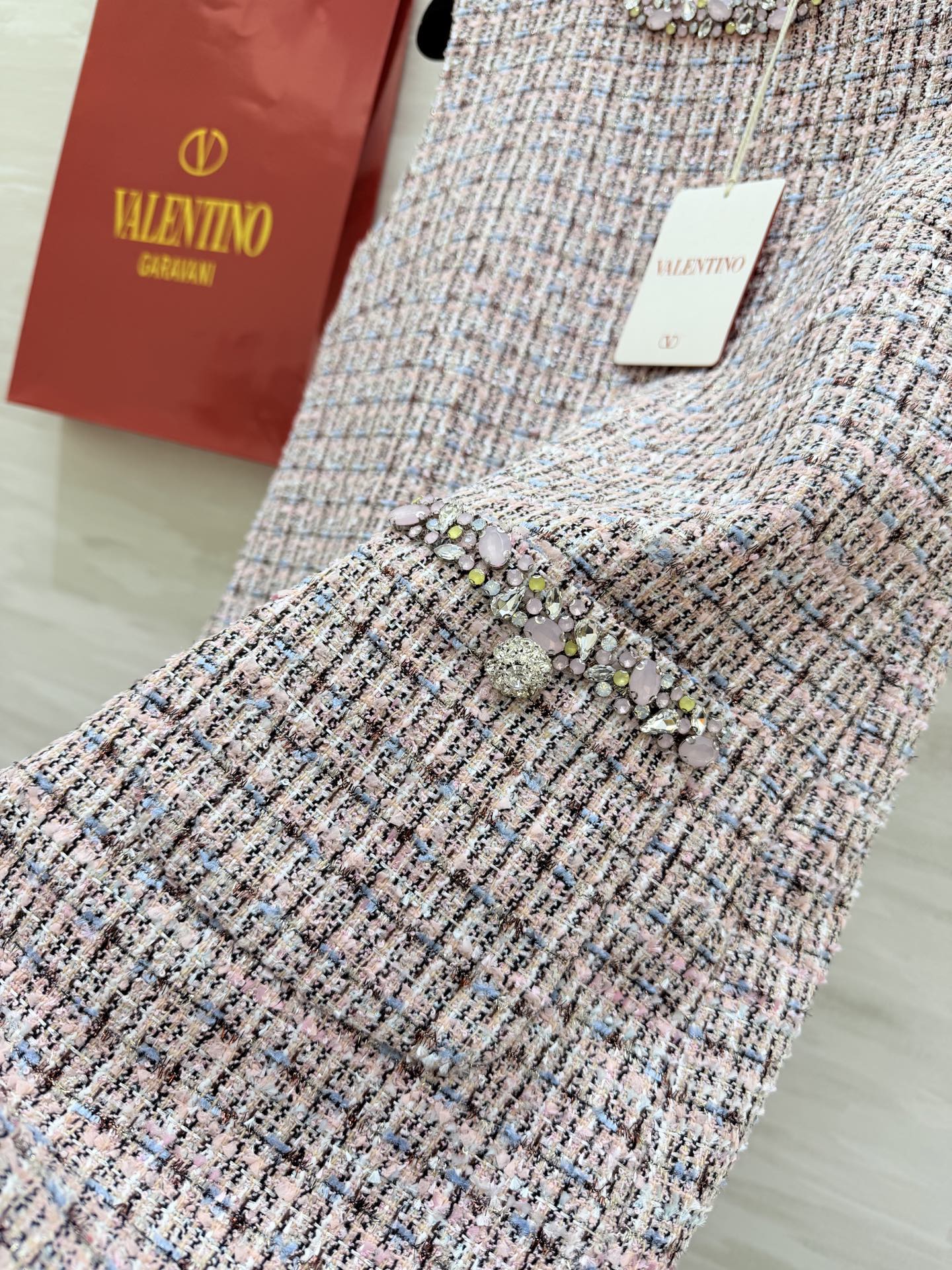 Valen 26s Dress Pink Tweed 344746