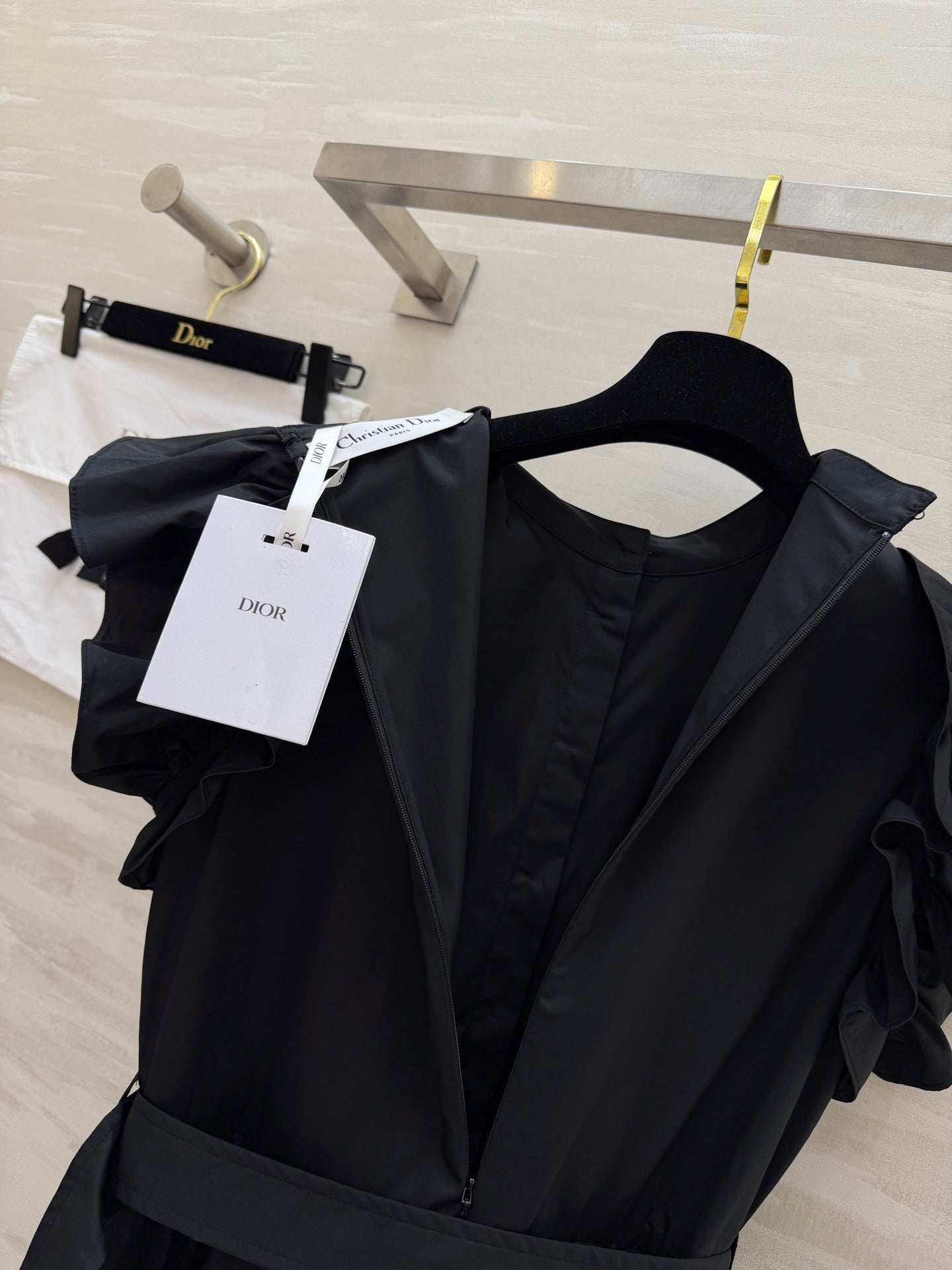 CD 26s Mid-Length Flared Dress Black Cotton