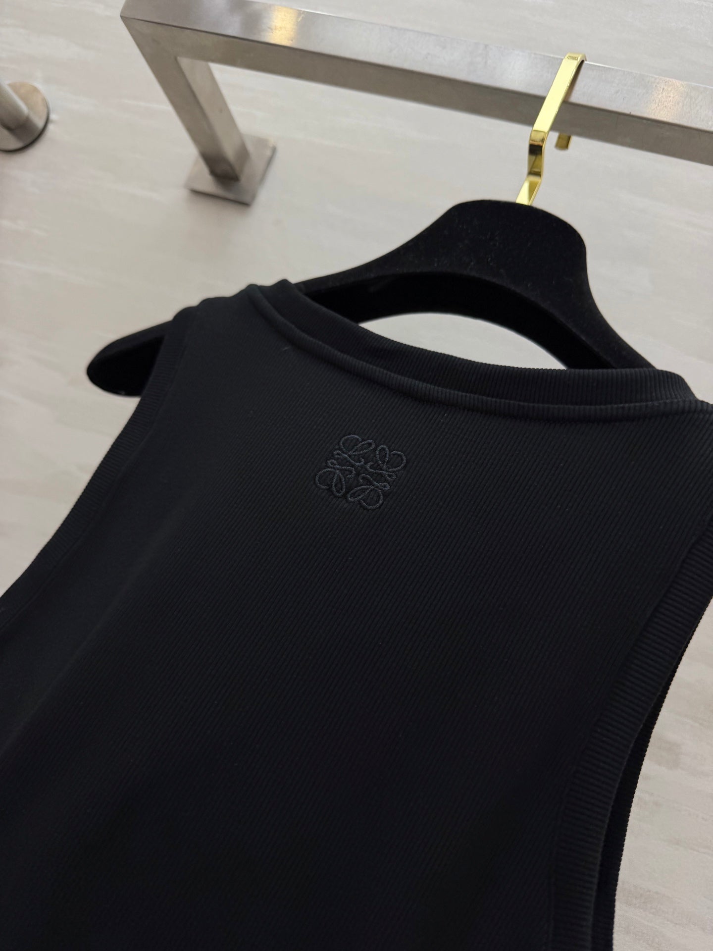 Loewe 26s Ribbed Vest With Belt Black Cotton 363680