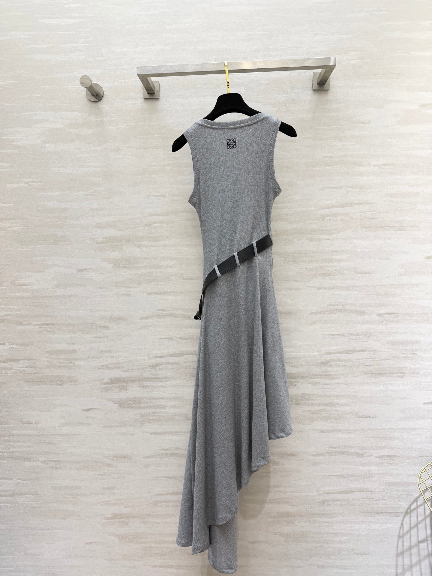 Loewe 26s Tank Dress With Belt Grey Cotton 363671