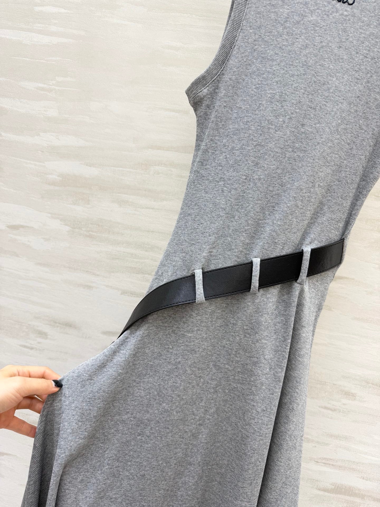 Loewe 26s Tank Dress With Belt Grey Cotton 363671