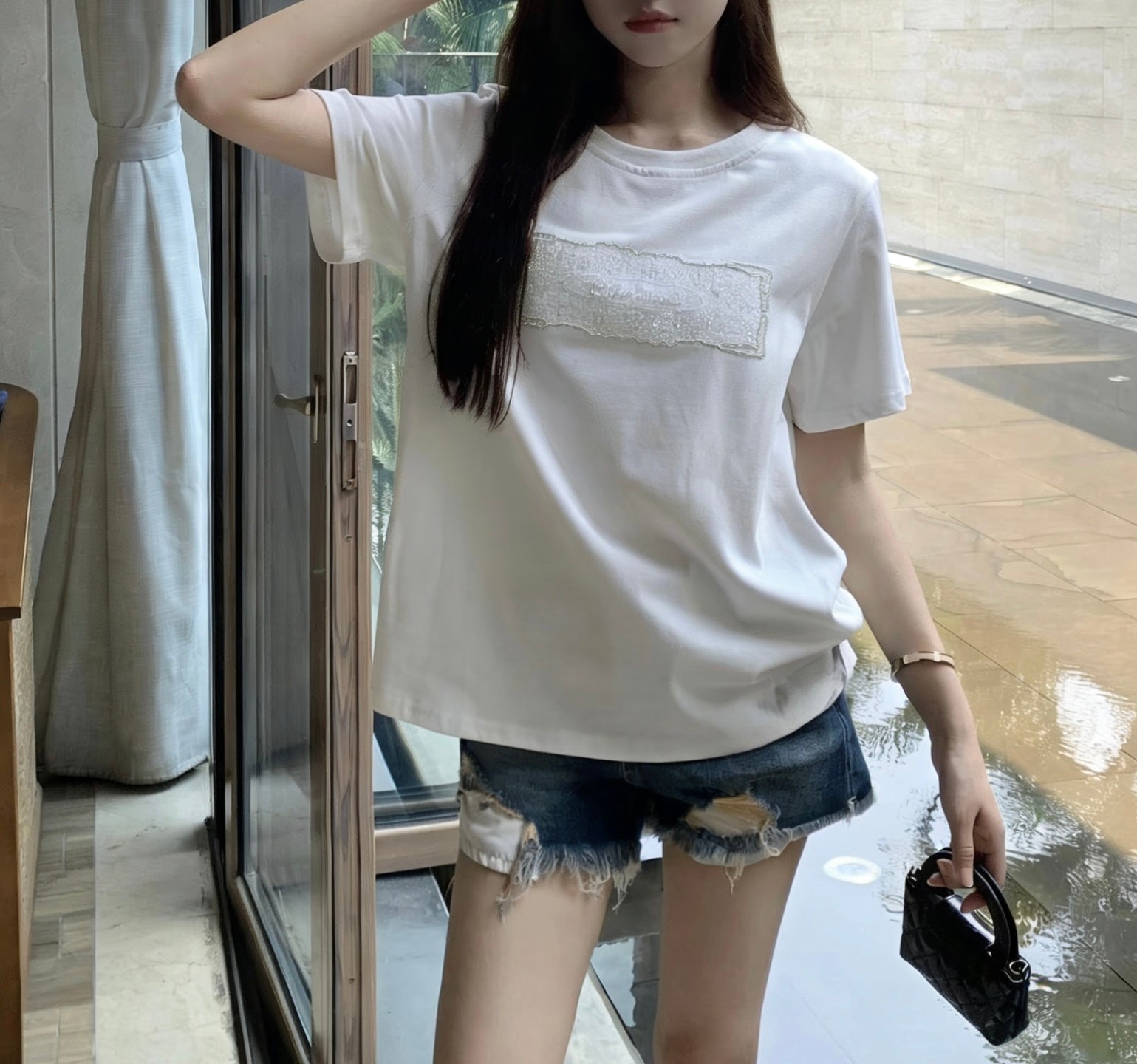 CC 26s Embroidered T-Shirt White Cotton 363663