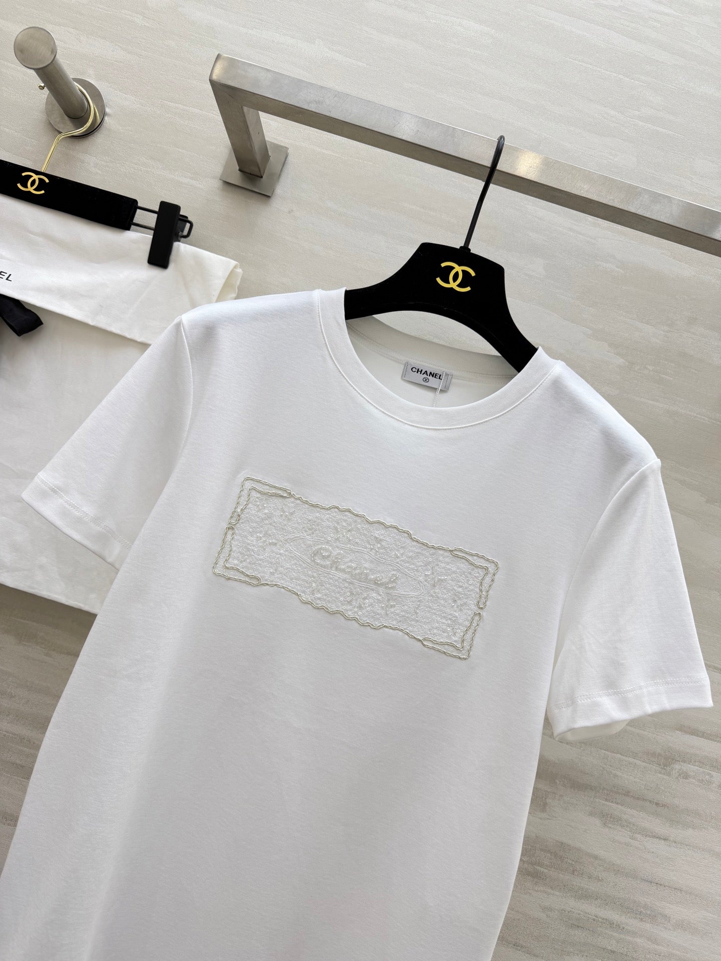 CC 26s Embroidered T-Shirt White Cotton 363663