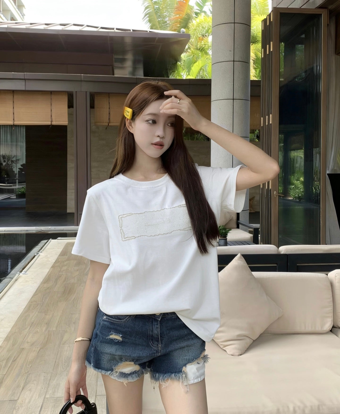 CC 26s Embroidered T-Shirt White Cotton 363663