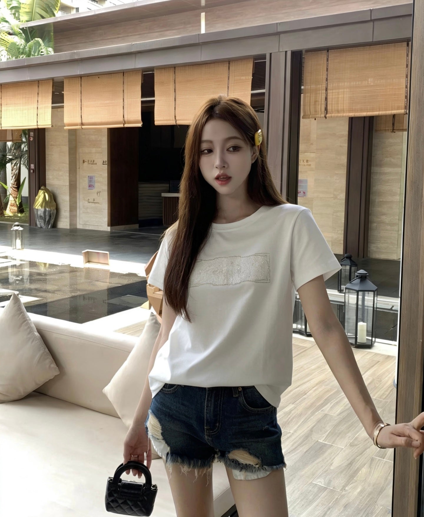 CC 26s Embroidered T-Shirt White Cotton 363663