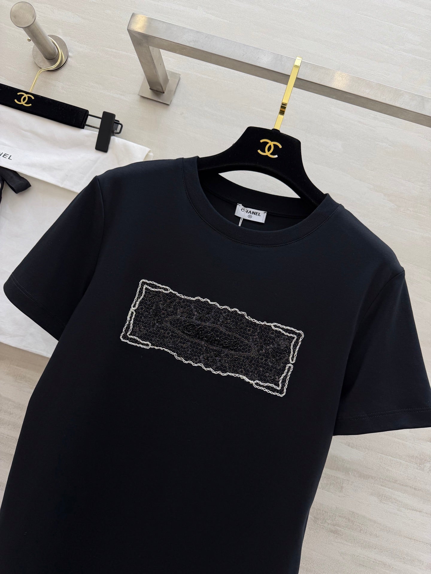 CC 26s Embroidered T-Shirt Black Cotton 363667