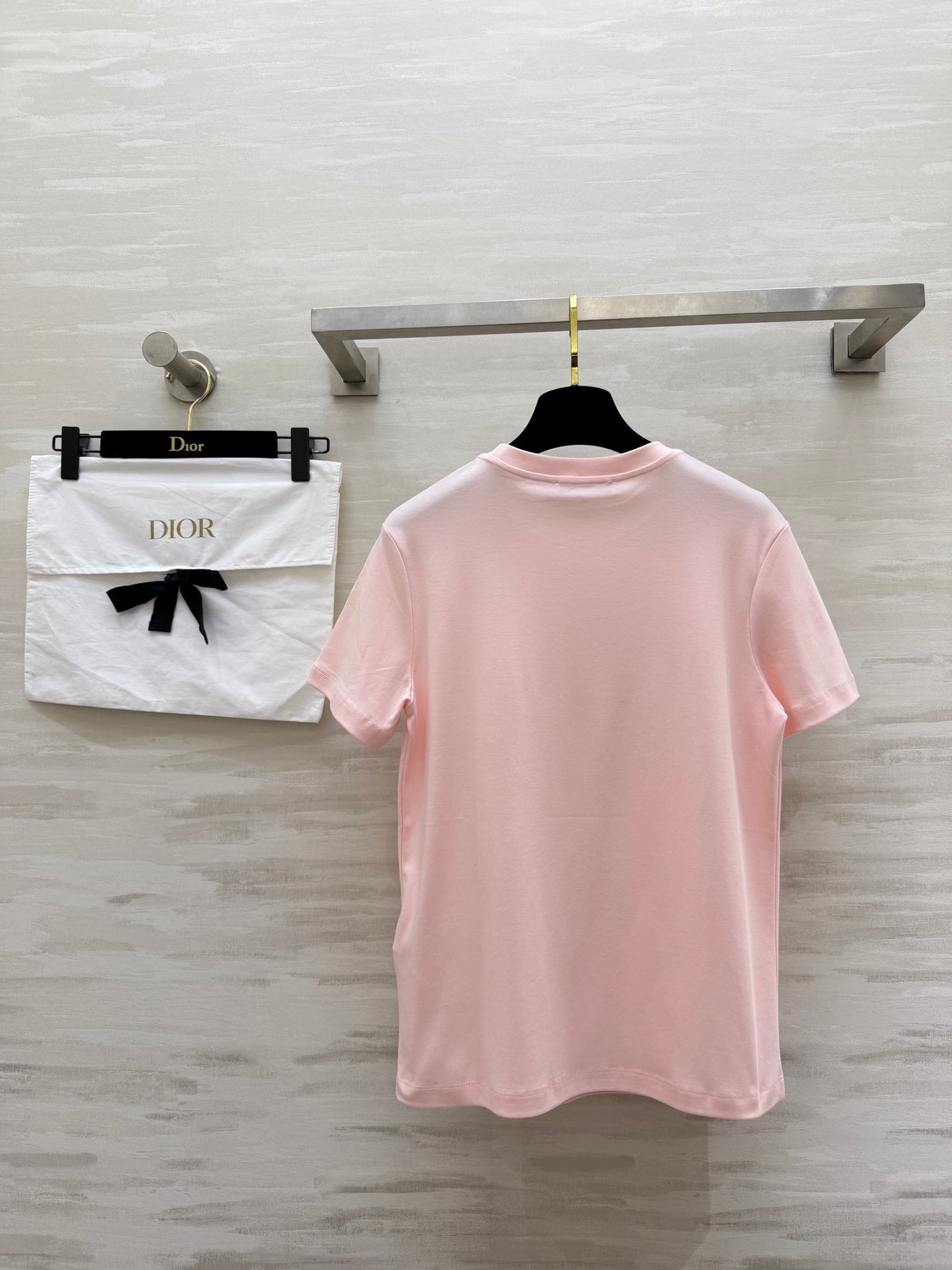CD 26s T-shirt 3D Hand-Beaded Light Pink Cotton 363657