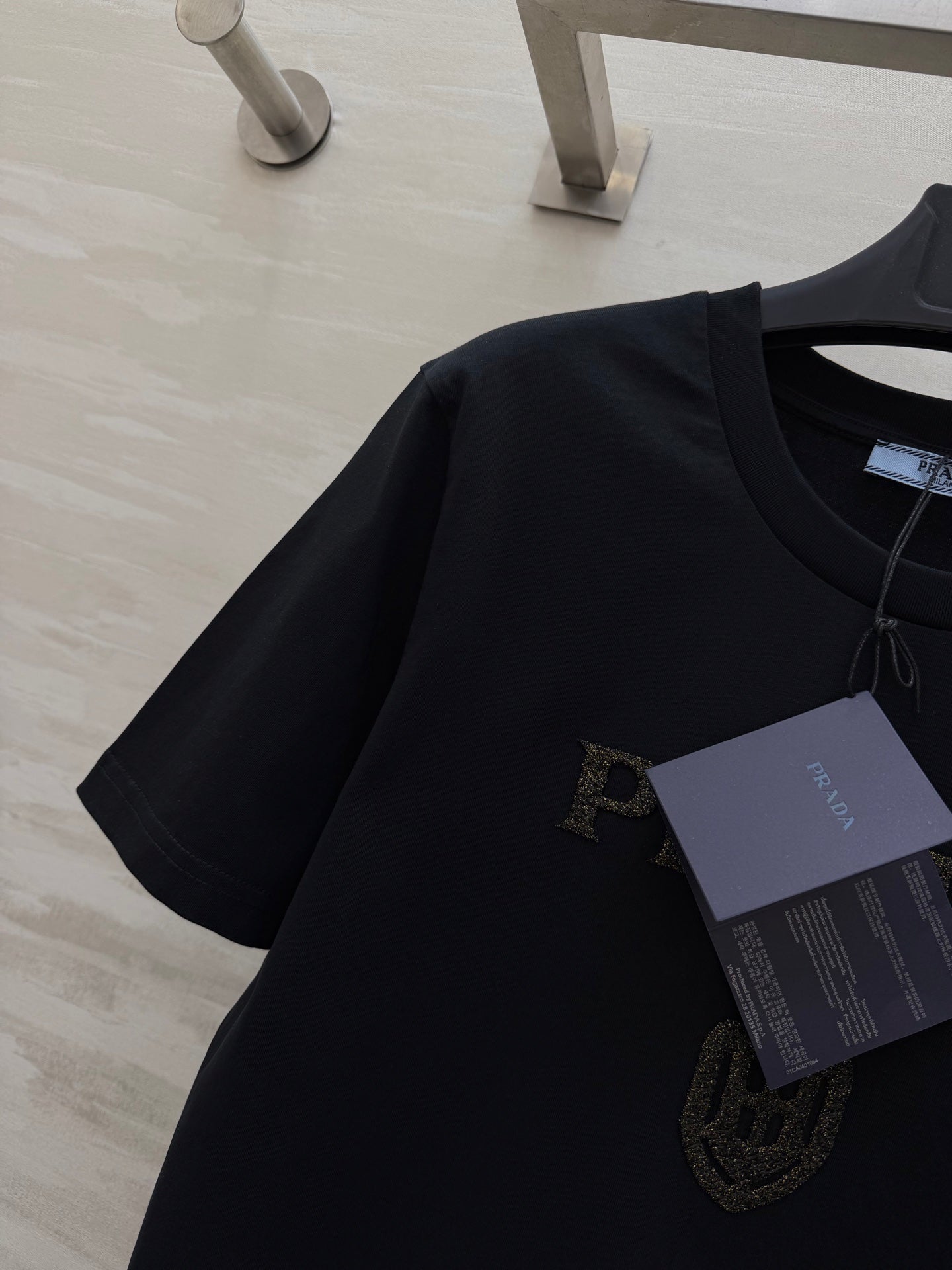 Prada 26s Short-Sleeve T-Shirt Black Cotton 363647