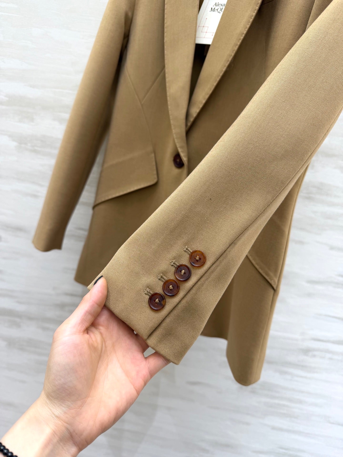 Alexander McQueen 26s Blazer Beige Wool 363610