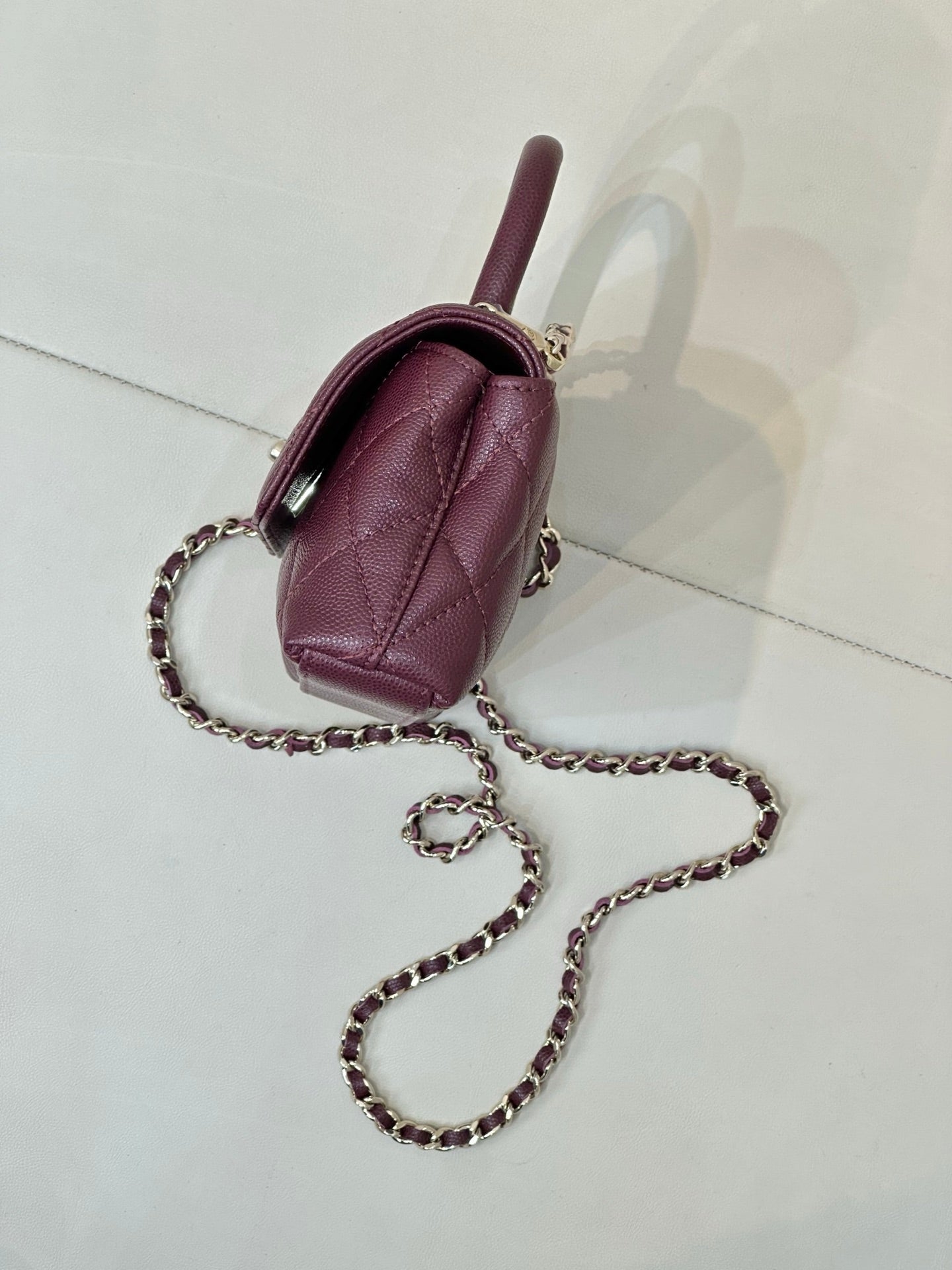 CC 5285 Coco Handle Bag 25cm Burgundy Caviar Leather