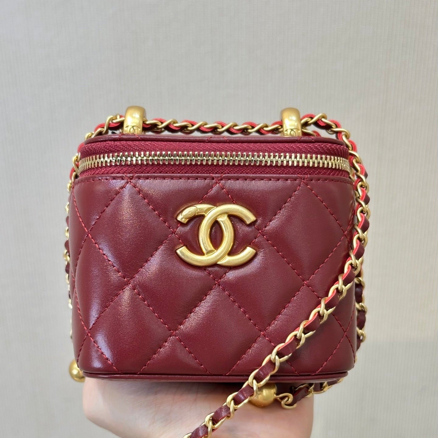 CC 26s Mini Vanity Case Burgundy Lambskin