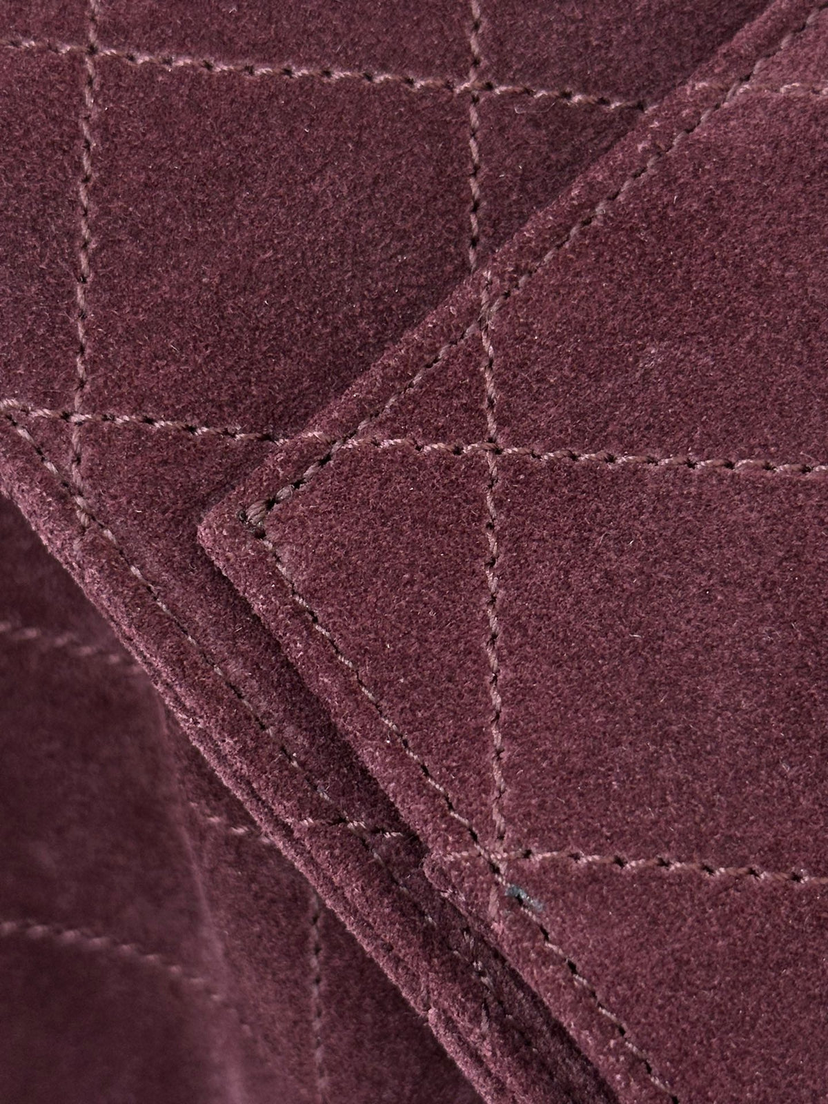 CC 26s Large Hobo Bag Burgundy Quilted Suede 996770 GHW