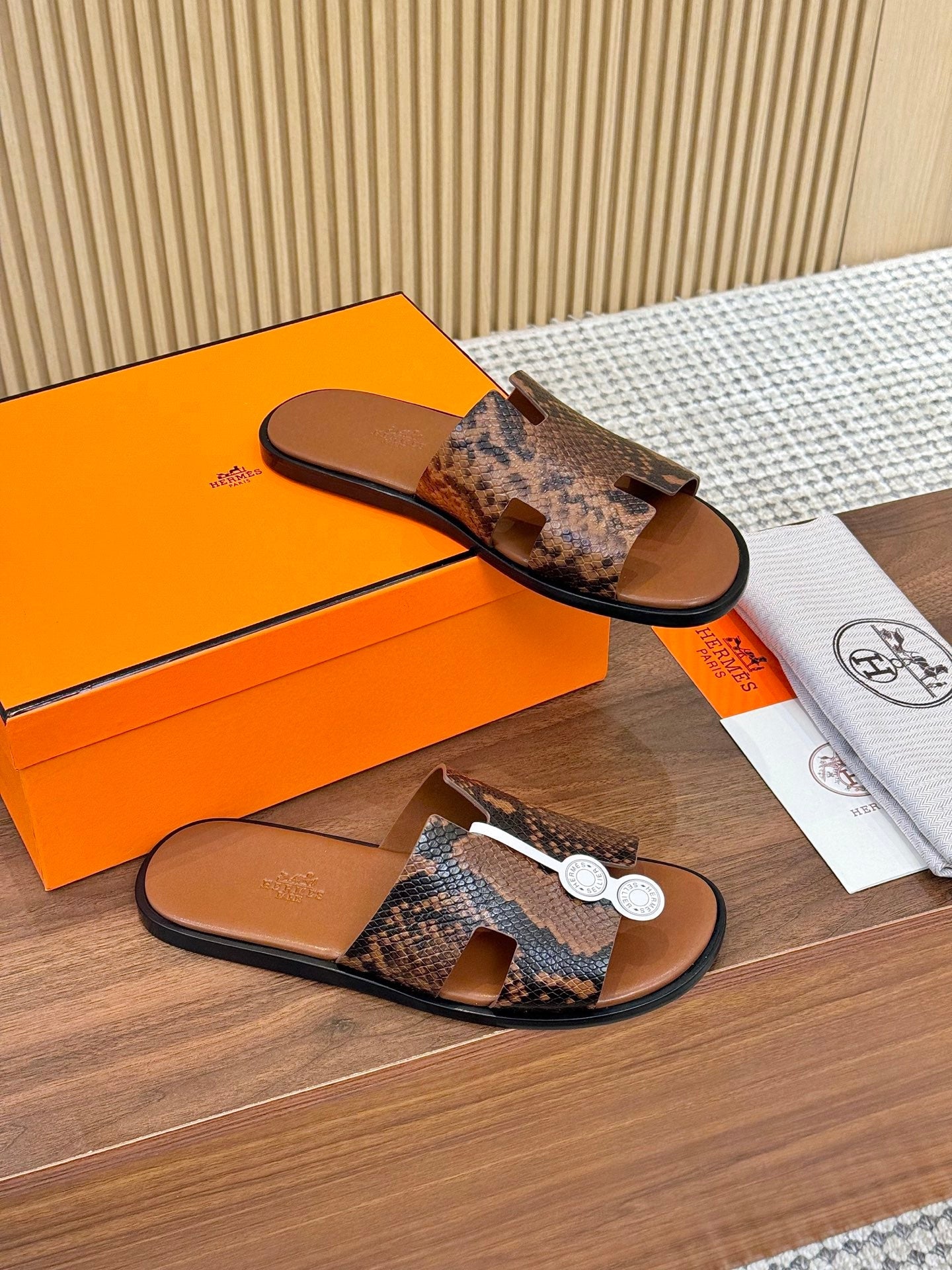 HM Izmir Sandals Brown Snakeskin 799287