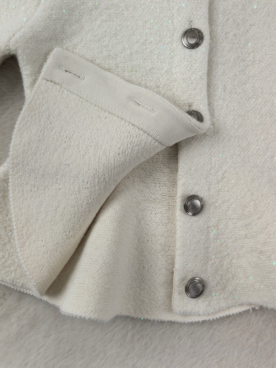 Dior 2026 Flared Bell Sleeves Peplum Cardigan Jacket Virgin Wool Blend 438241