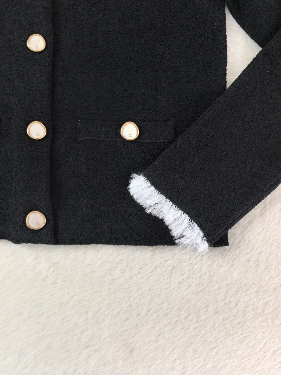 Chanel 26s Cardigan Black White Knit 448122