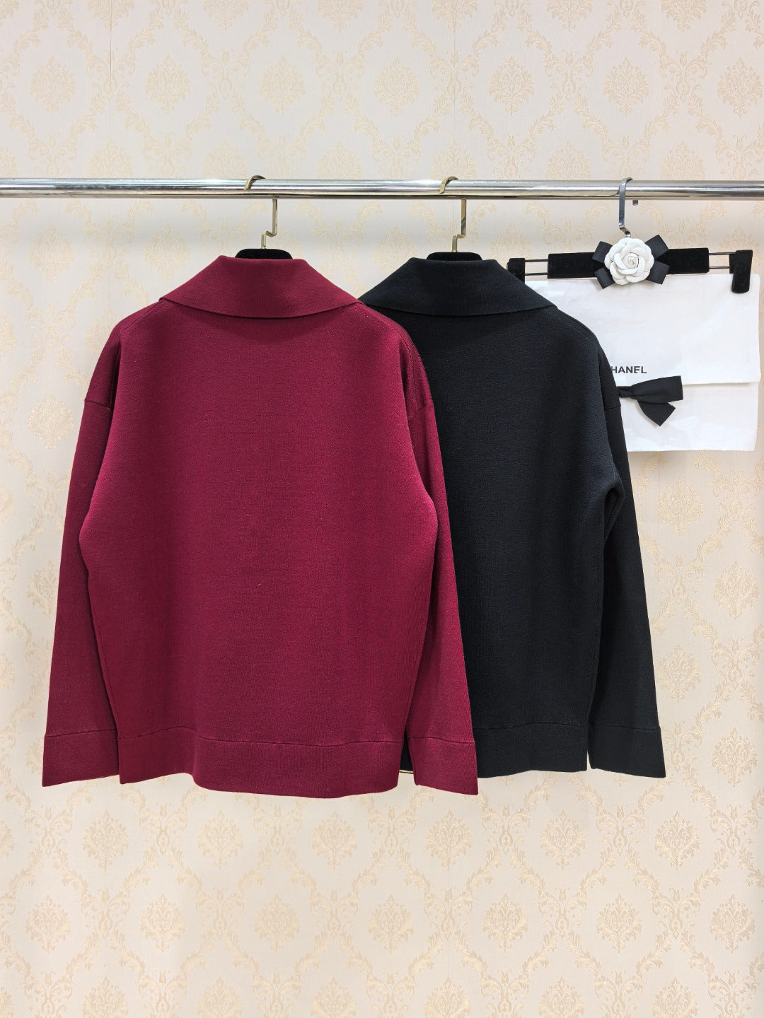 Chanel 26s Polo Red Black Knit 448118