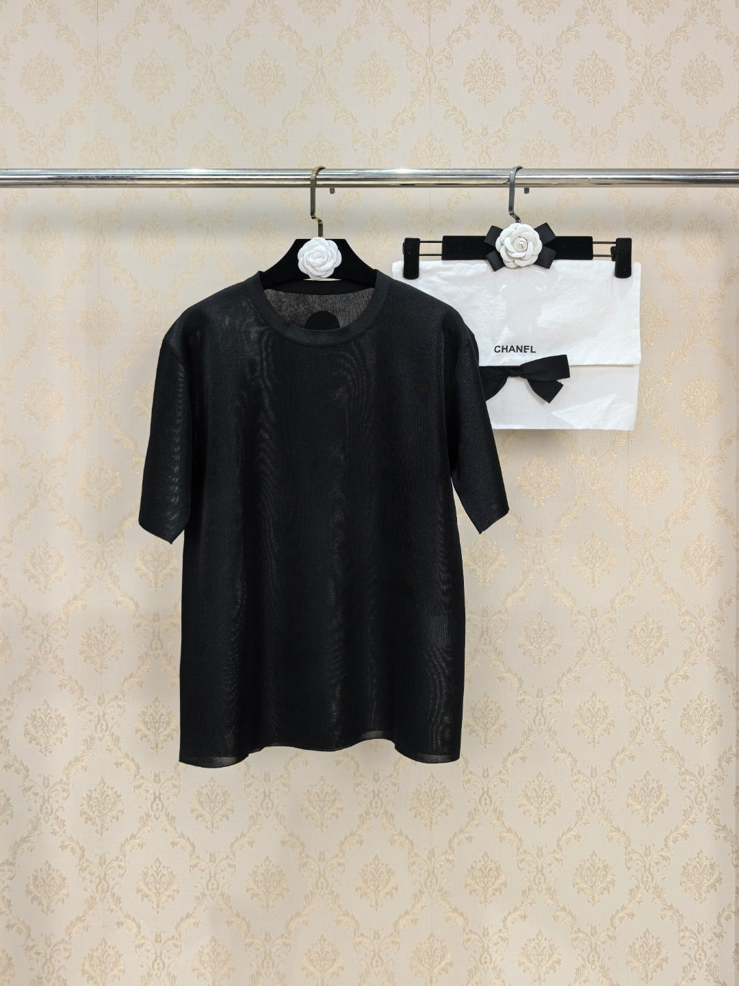 Chanel 26s T-Shirt Blue Black Knit 448119