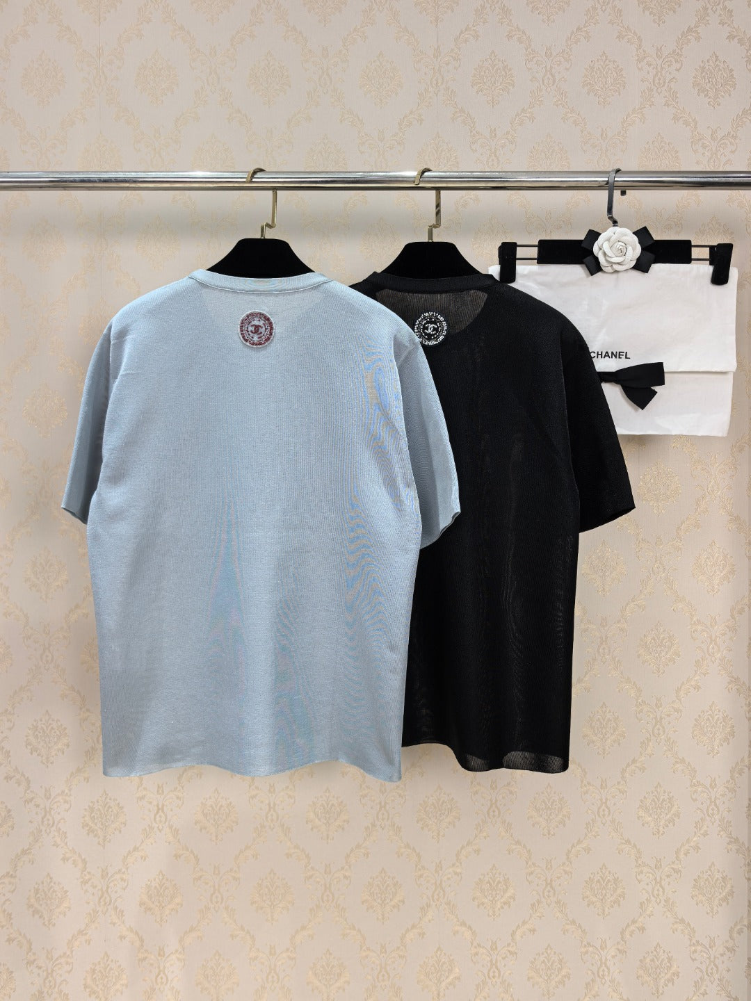 Chanel 26s T-Shirt Blue Black Knit 448119