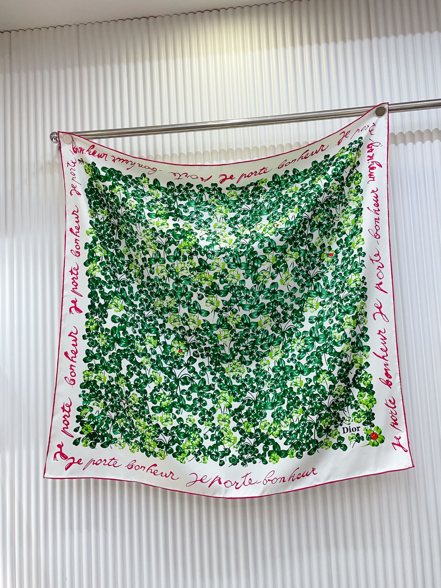 CD Clover Scarf 90x90 Green Colorful Twill Silk 223489