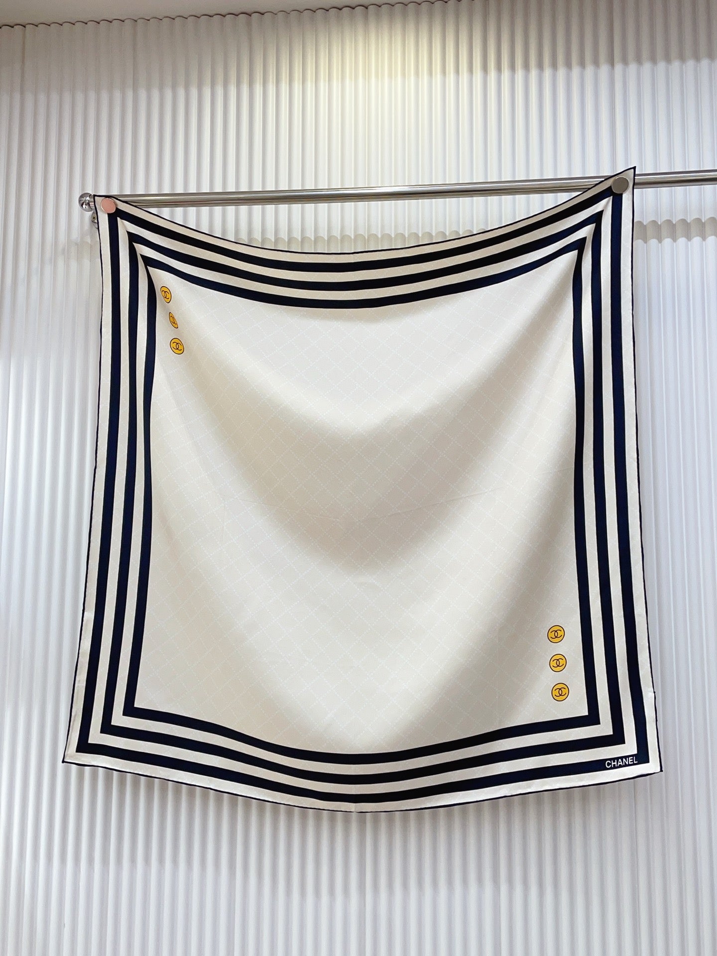 CC 2025/26 Scarf 90x90 White Colorful Twill Silk 223485