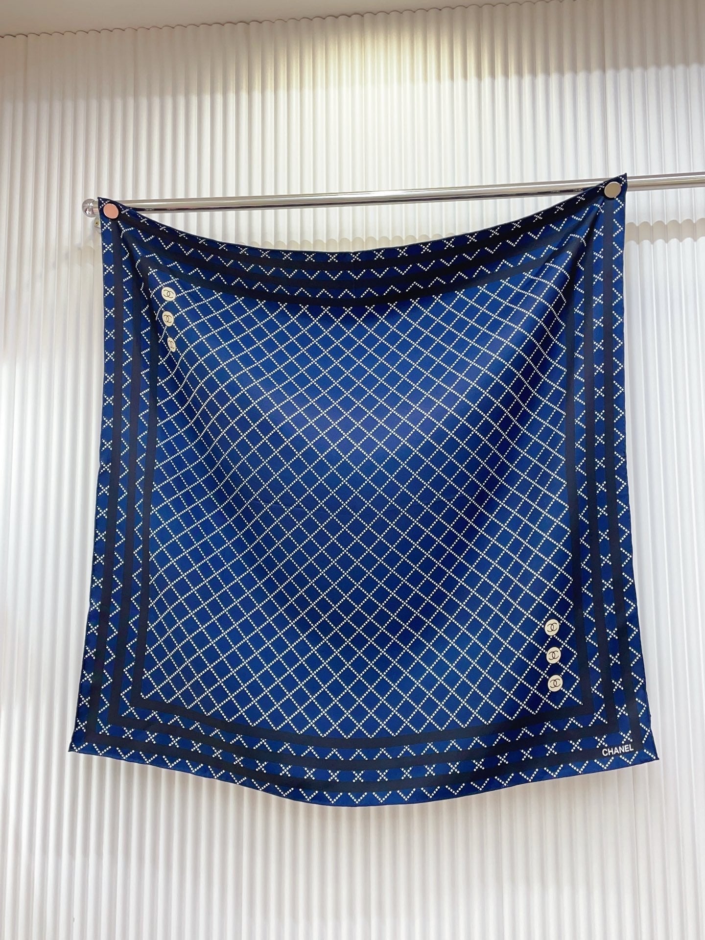 CC 2025/26 Scarf 90x90 Navy Blue Colorful Twill Silk 223487
