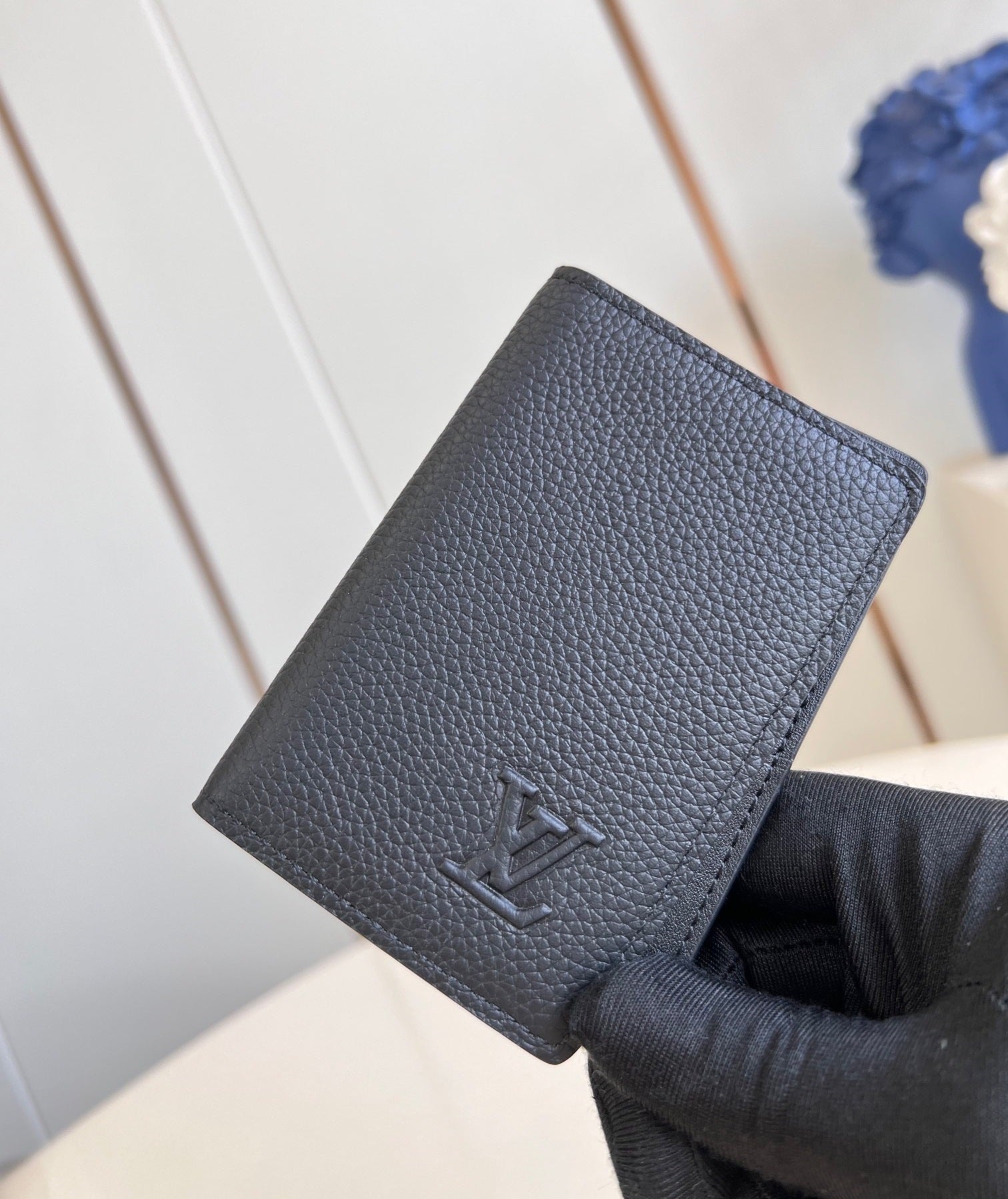 WALLET POCKET ORGANIZER 11CM BLACK CALFSKIN