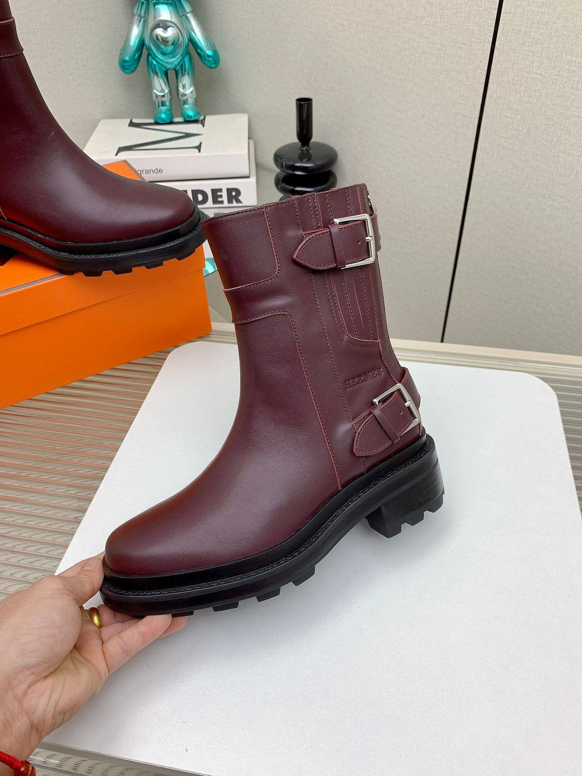 HM 26s Jaime Ankle Boots Burgundy Leather 160385